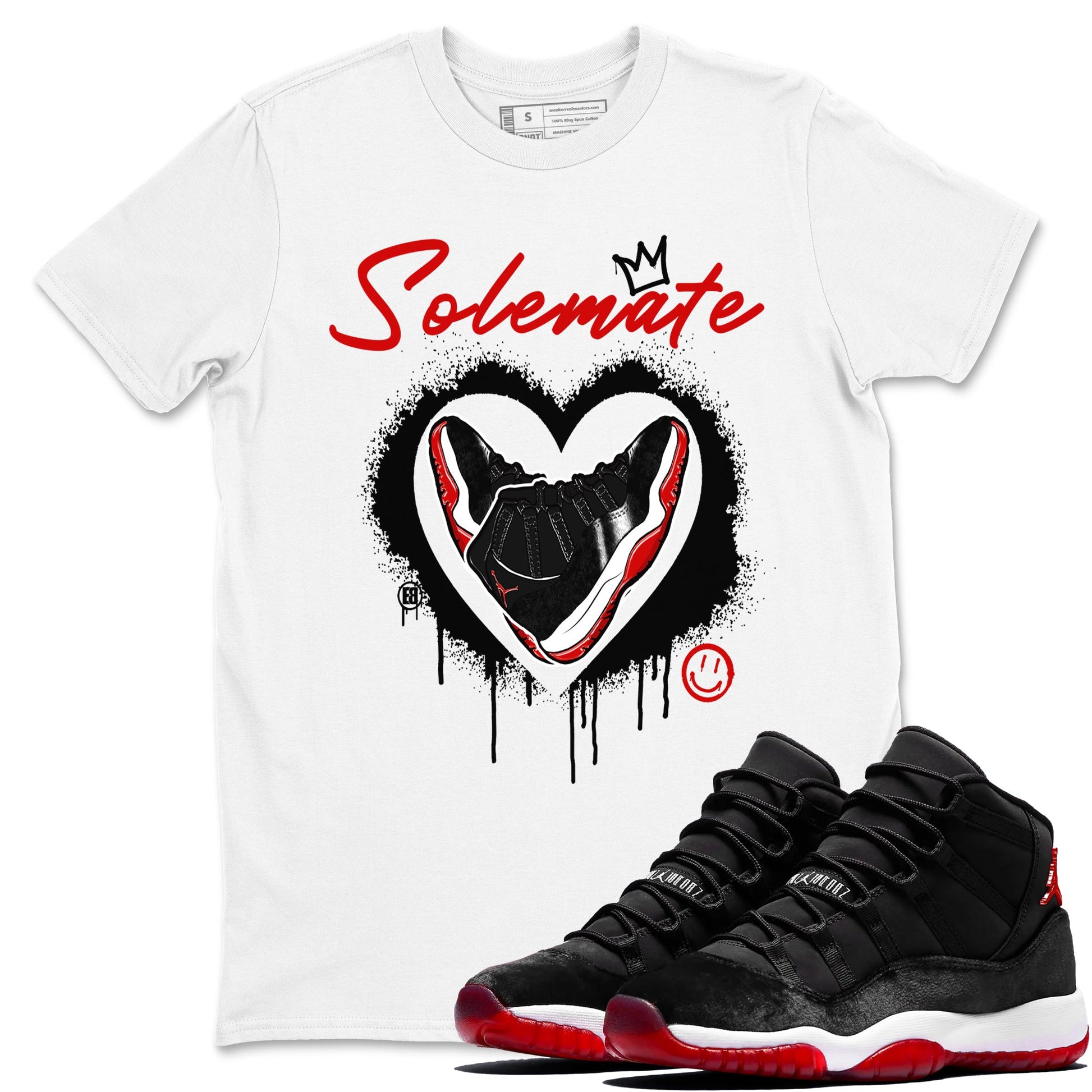 11s Bred Velvet shirts to match jordans Solemate sneaker match tees Air Jordan 11 Bred Velvet match shoes to clothes SNRT Sneaker Tees unisex cotton White 1 shirts