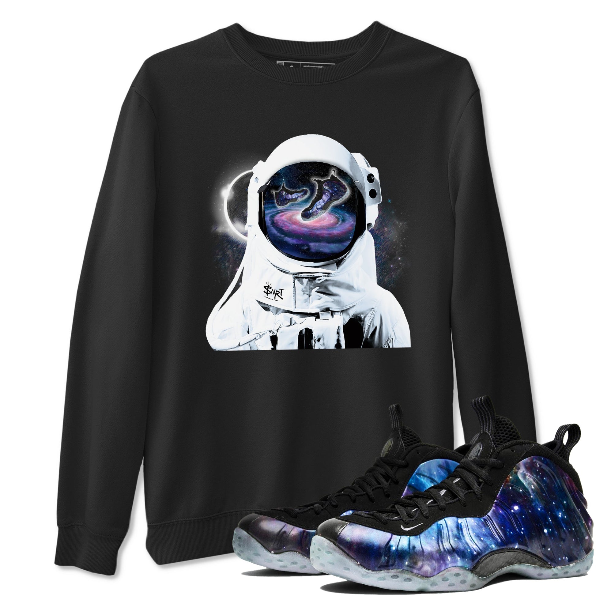 Air Foamposite One Galaxy Shirts To Match Jordans Space Discovery Sneaker Shirts Air Foamposite 1 Galaxy SNRT Sneaker Release Tees Unisex Cotton Crew Neck Black 1 crew neck shirts