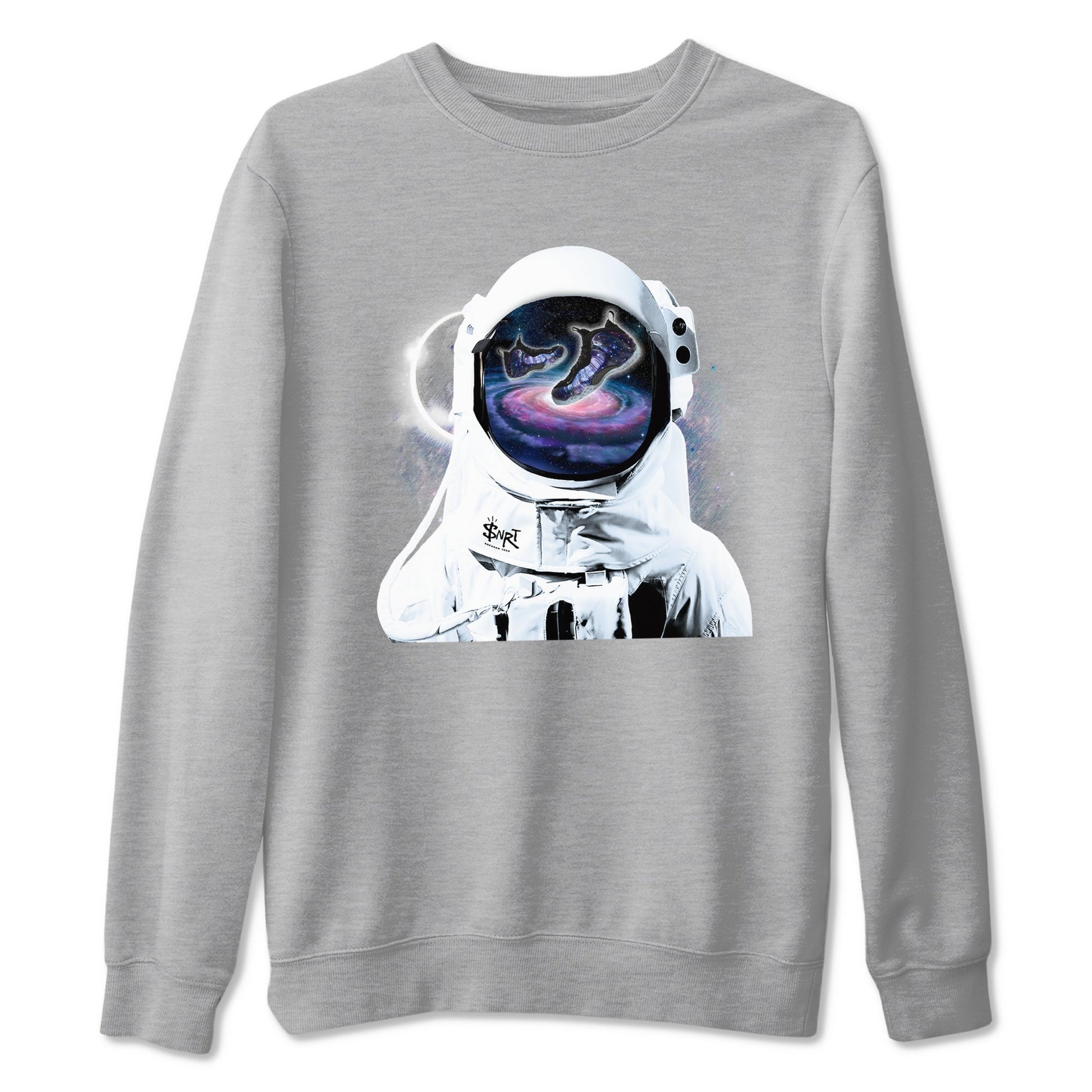 Air Foamposite One Galaxy Shirts To Match Jordans Space Discovery Sneaker Shirts Air Foamposite 1 Galaxy SNRT Sneaker Release Tees Unisex Cotton Crew Neck Heather Grey 2 crew neck shirts