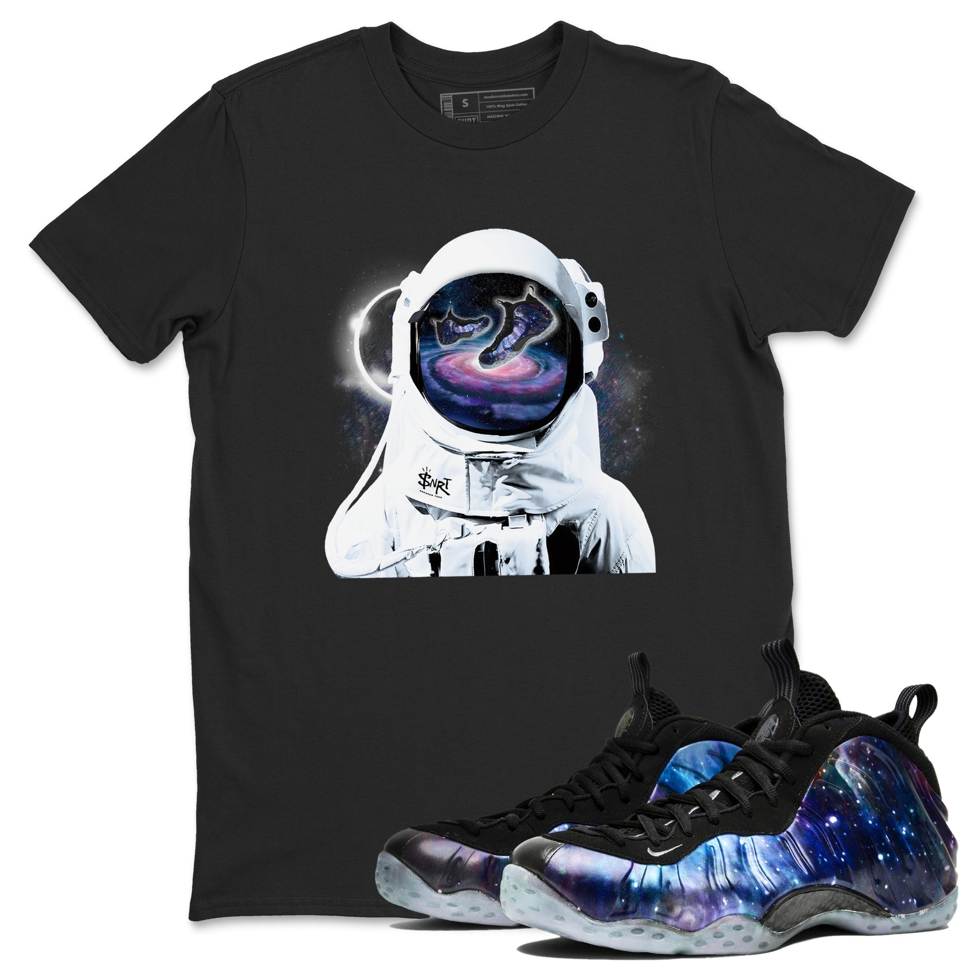 Air Foamposite One Galaxy Shirts To Match Jordans Space Discovery Sneaker Shirts Air Foamposite 1 Galaxy SNRT Sneaker Release Tees Unisex Cotton Crew Neck Black 1 crew neck shirts