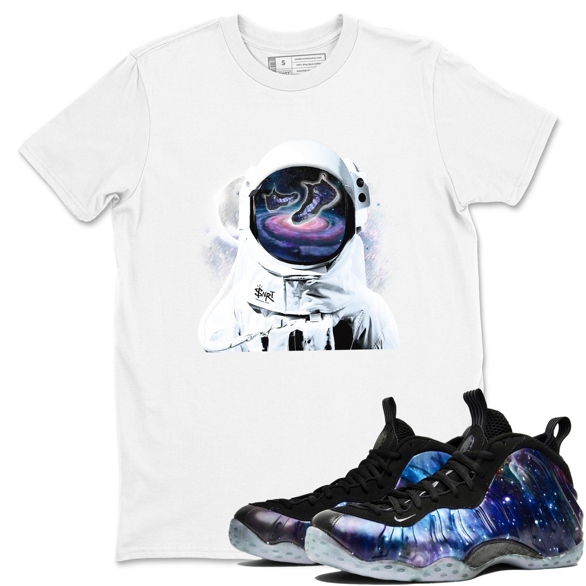 Air Foamposite One Galaxy Shirts To Match Jordans Space Discovery Sneaker Shirts Air Foamposite 1 Galaxy SNRT Sneaker Release Tees Unisex Cotton Crew Neck White 1 crew neck shirts