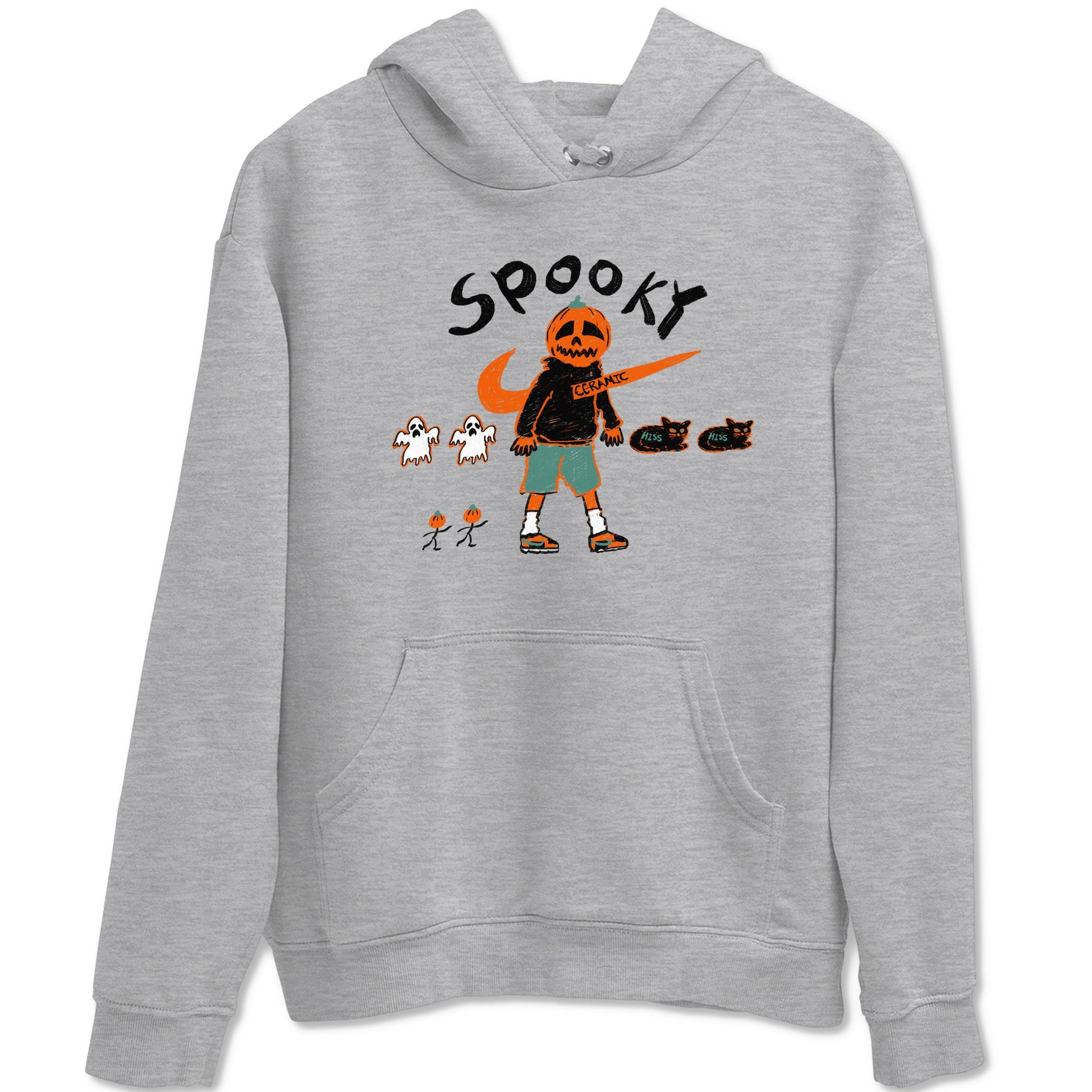Dunk Low Ceramic shirts to match jordans Spooky Pumpkin unique Halloween sneaker tee Dunk Ceramic match shoes to clothes SNRT Sneaker Tees unisex cotton Heather Grey 2 shirts