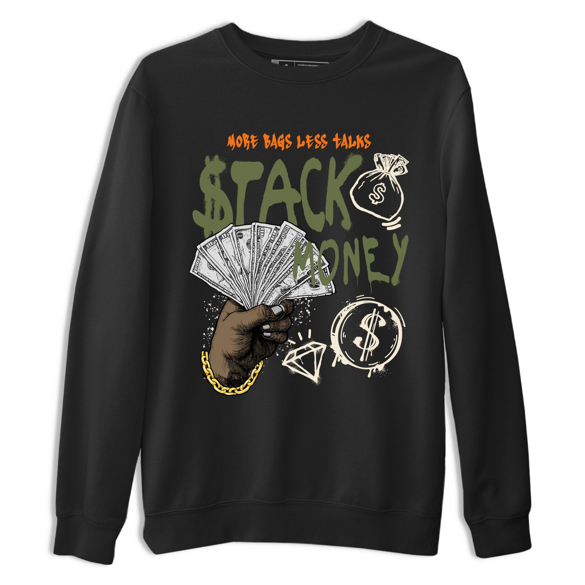 Sneaker match tees – Sneaker Tees To Match Undefeated inspired colorways Air Jordan 4 OG Olive Shoes – Stack Money Tee Black 2