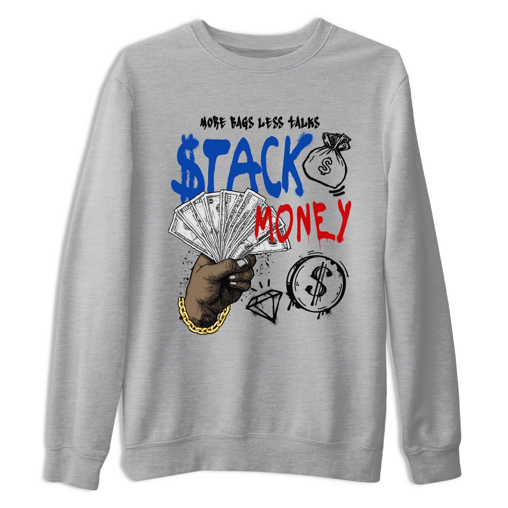 Sneaker match tees – Sneaker Tees To Match Air Jordan 4 Rare Air Shoes – Stack Money Tee Heather Grey 2