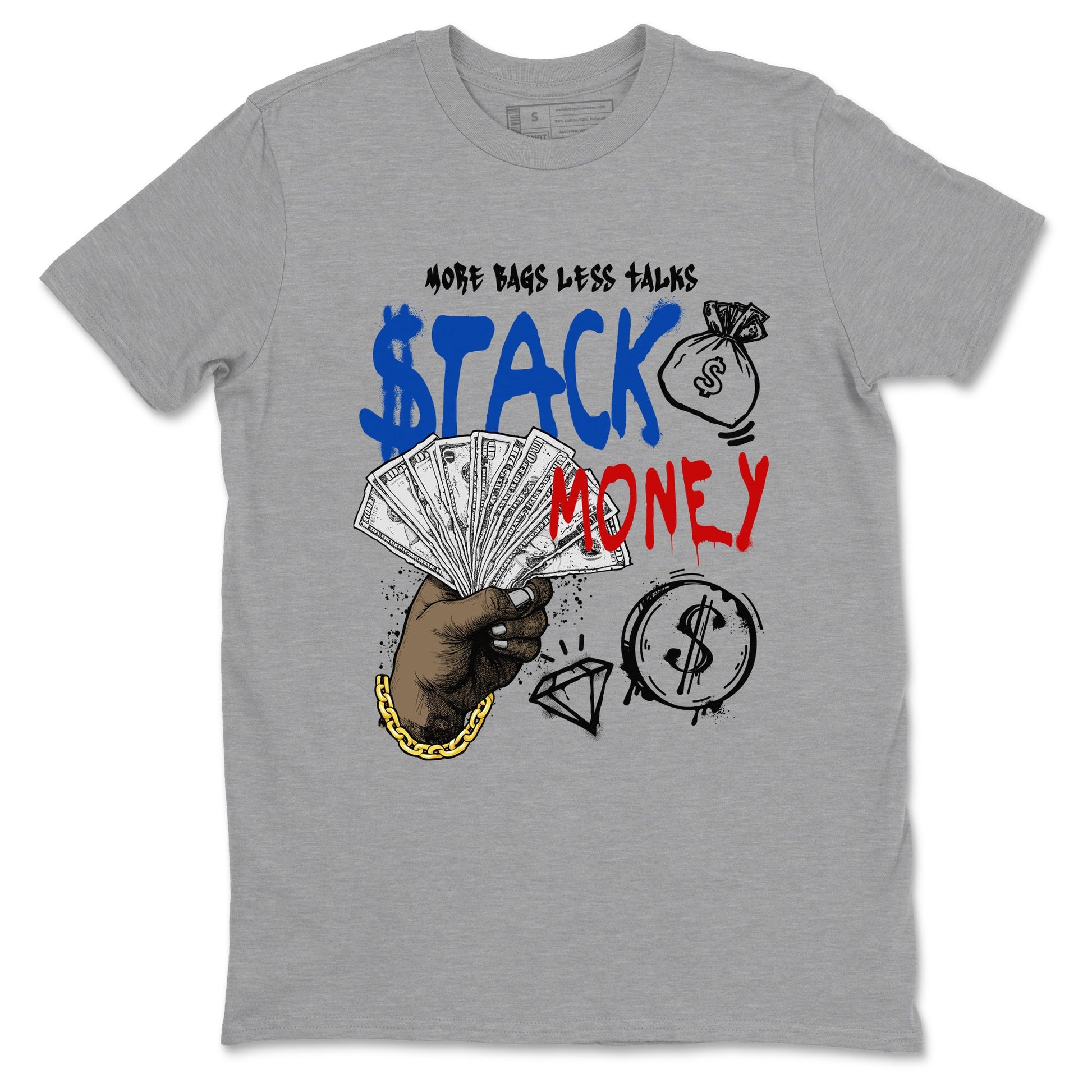 Sneaker match tees – Sneaker Tees To Match Air Jordan 4 Rare Air Shoes – Stack Money Tee Heather Grey 2