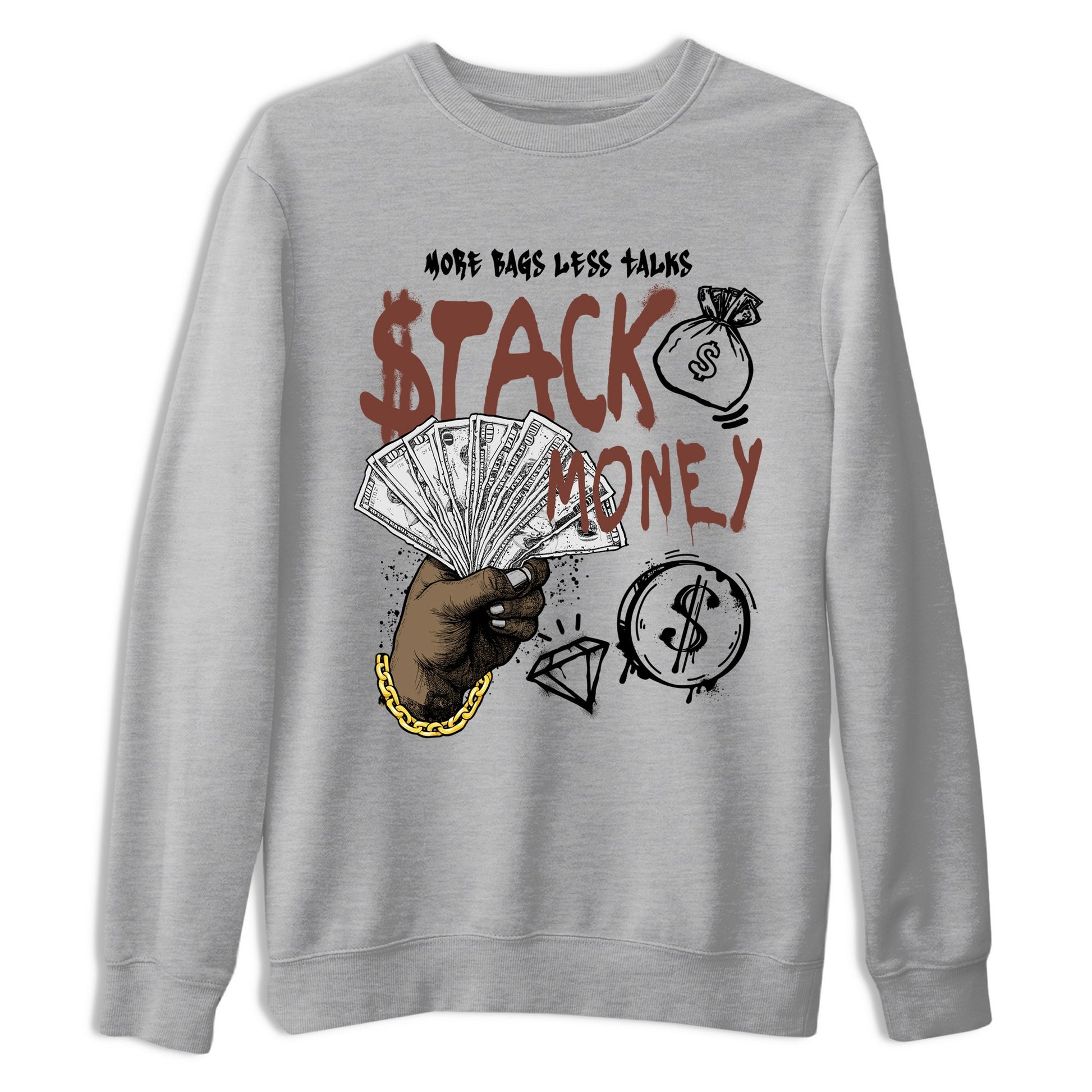 Sneaker match tees – Sneaker Tees To Match Dunk Low Football Shoes – Stack Money Tee Heather Grey 2