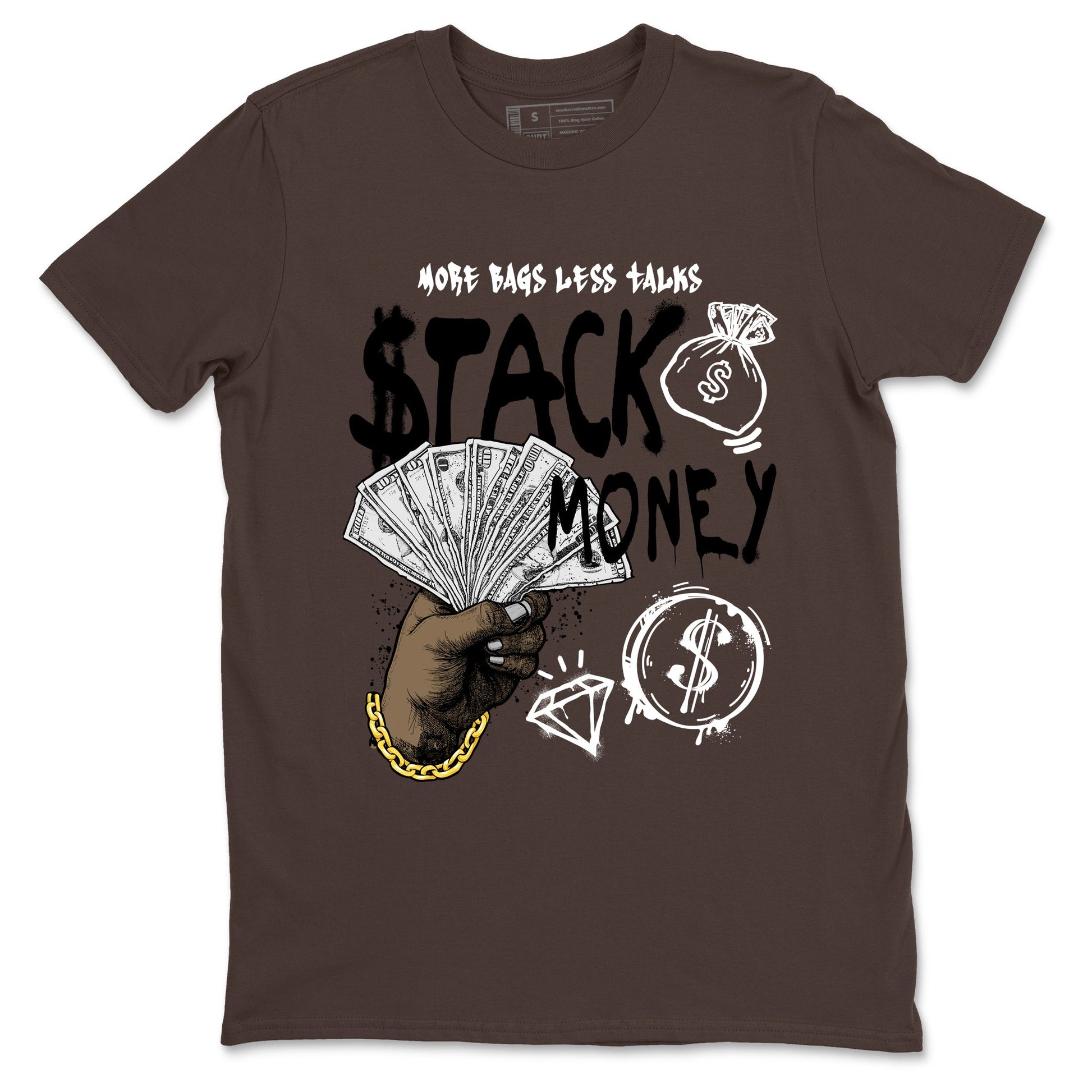 Sneaker match tees – Sneaker Tees To Match Dunk Low Football Shoes – Stack Money Tee Dark Chocolate 2