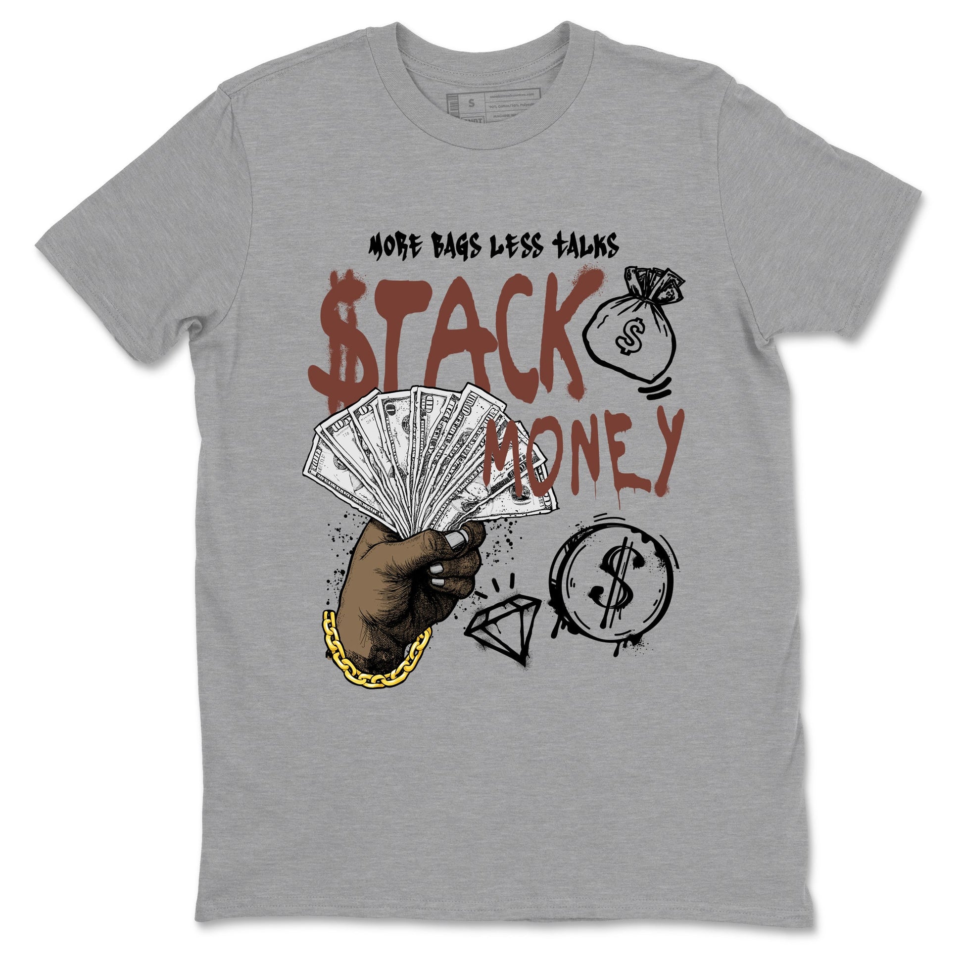 Sneaker match tees – Sneaker Tees To Match Dunk Low Football Shoes – Stack Money Tee Heather Grey 2