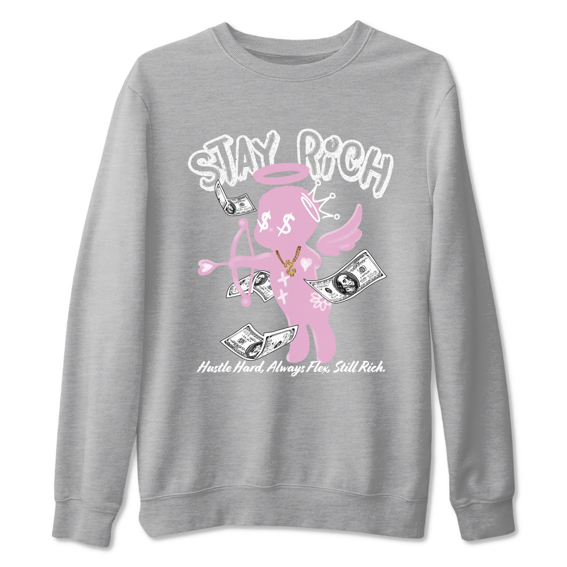 4s Retro Orchid shirts to match jordans Stay Rich sneaker match tees Air Jordan 4 WMNS Orchid match shoes to clothes SNRT Sneaker Tees unisex cotton Heather Grey 2 shirts