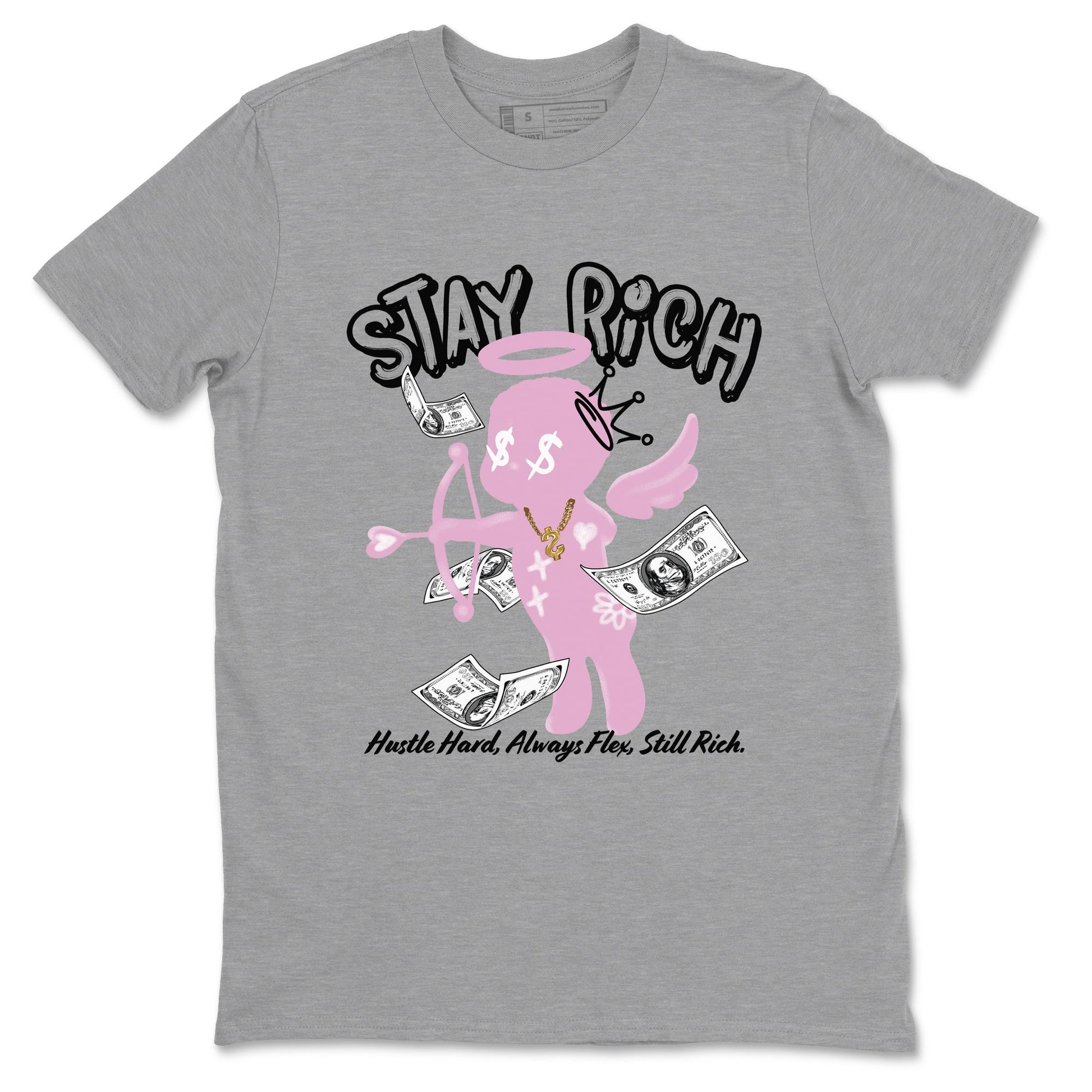 4s Retro Orchid shirts to match jordans Stay Rich sneaker match tees Air Jordan 4 WMNS Orchid match shoes to clothes SNRT Sneaker Tees unisex cotton Heather Grey 2 shirts
