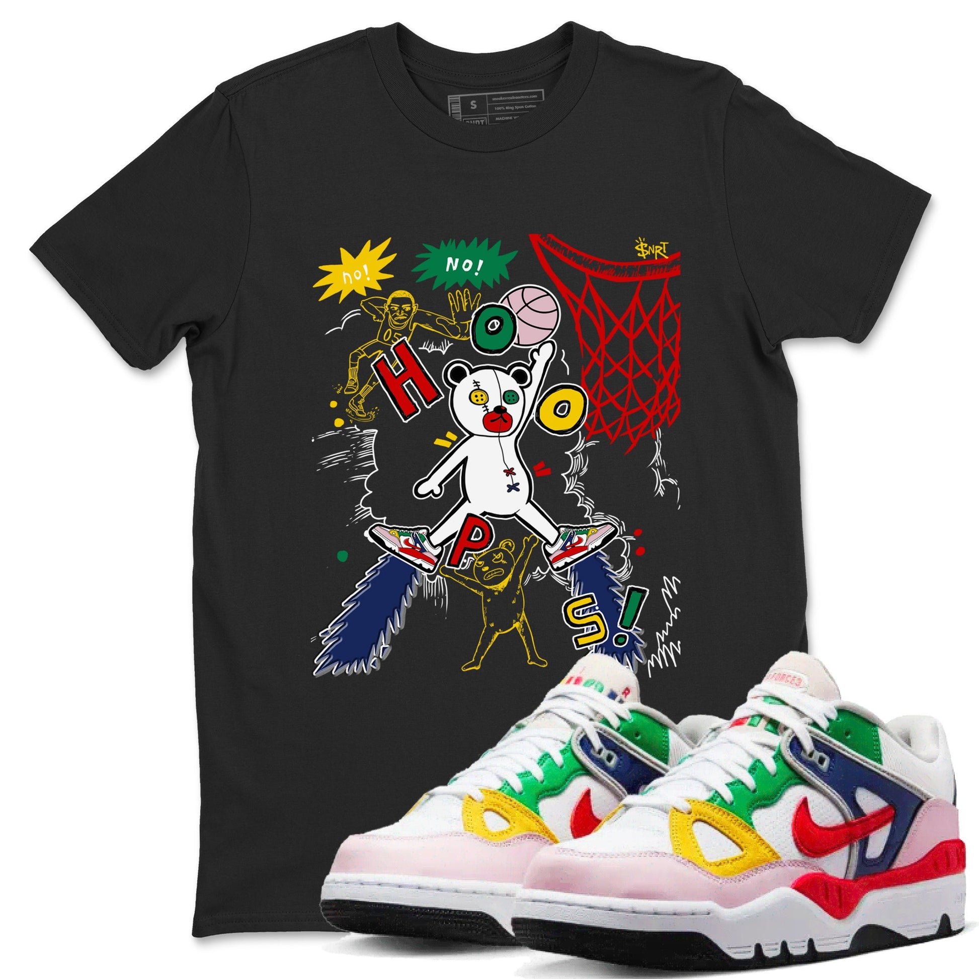 AF 3 Nigo shirtsto match jordans Stop The Bear sneaker match tees Air Force 3 Low x Nigo Blue Void and Tour Yellow match shoes to clothes SNRT Sneaker Tees unisex cotton Black 1 shirts
