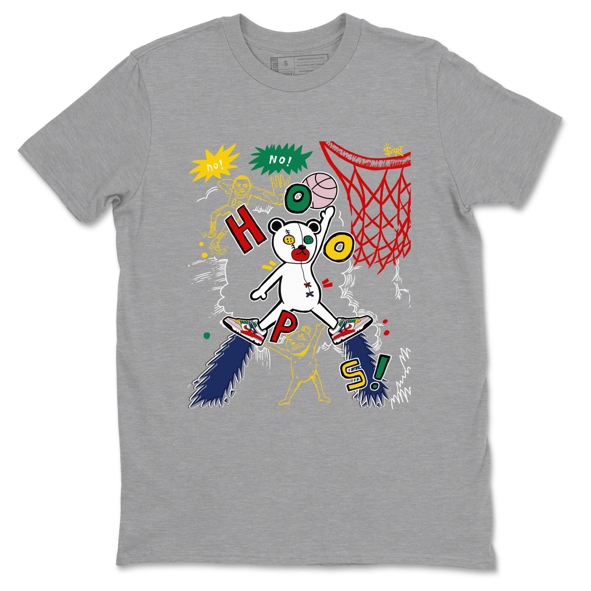 AF 3 Nigo shirtsto match jordans Stop The Bear sneaker match tees Air Force 3 Low x Nigo Blue Void and Tour Yellow match shoes to clothes SNRT Sneaker Tees unisex cotton Heather Grey 2 shirts