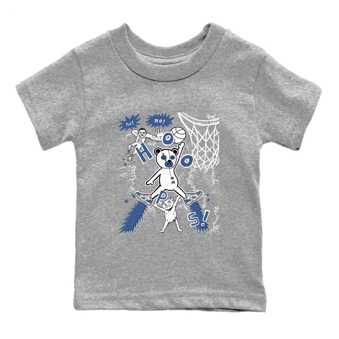 11s Diffused Blue shirts to match jordans Stop The Bear sneaker match tees Air Jordan 11 Diffused Blue SNRT Sneaker Release Tees Youth Baby Heather Grey 2 crew neck shirts
