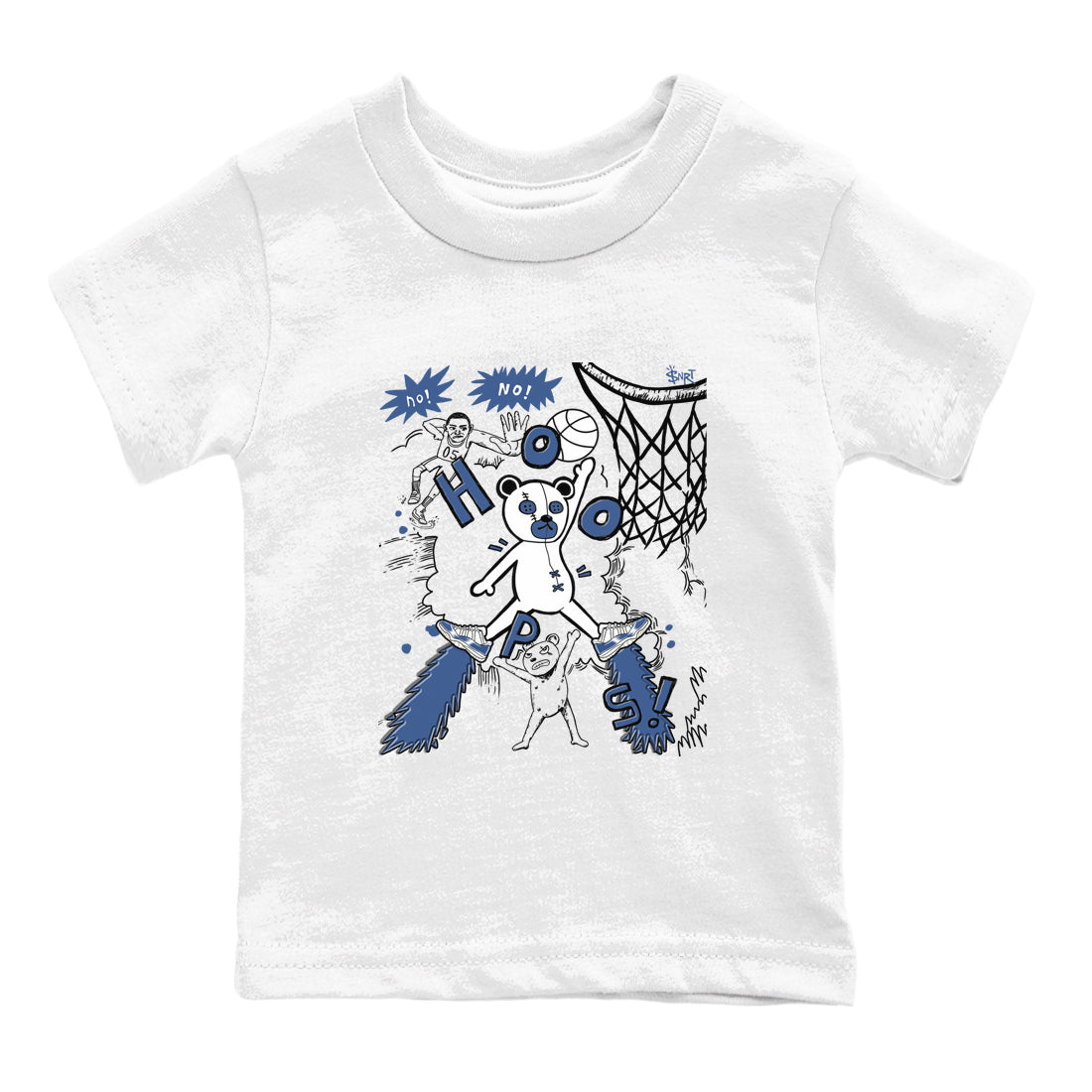 11s Diffused Blue shirts to match jordans Stop The Bear sneaker match tees Air Jordan 11 Diffused Blue SNRT Sneaker Release Tees Youth Baby White 2 crew neck shirts