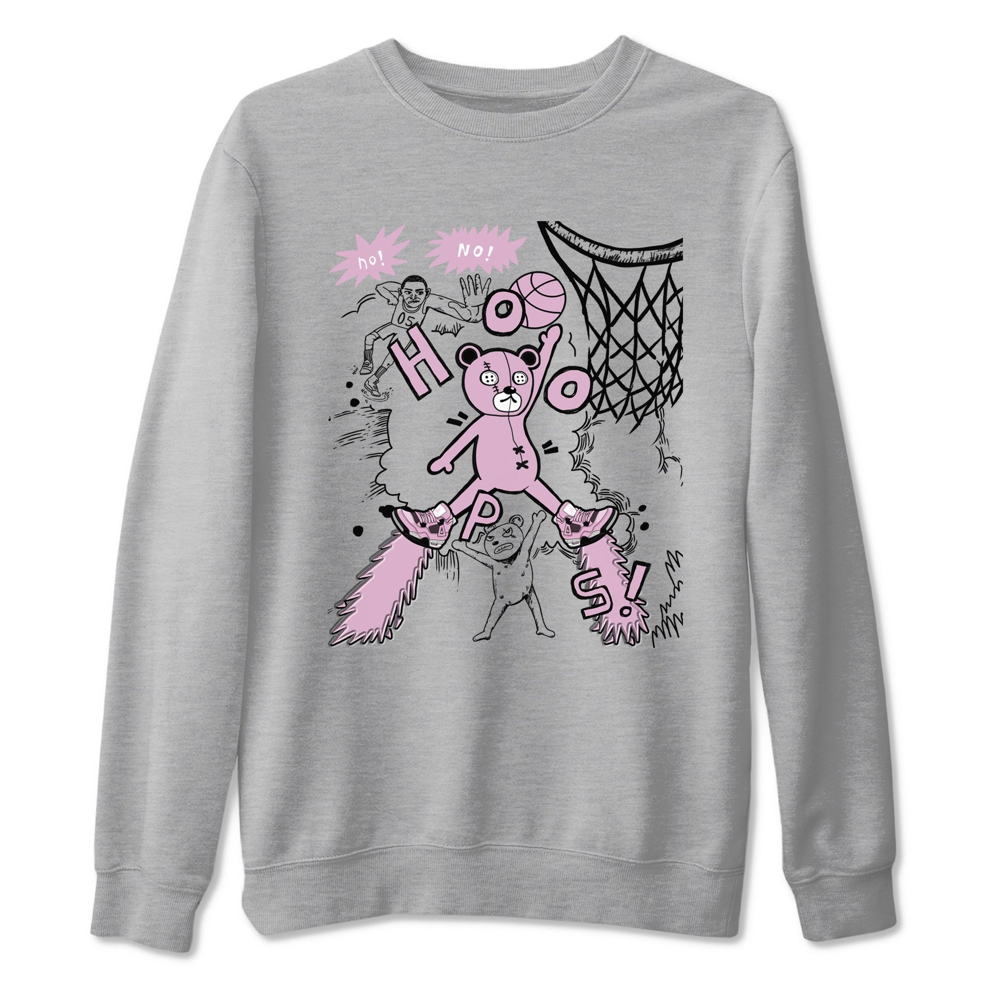 4s Retro Orchid shirts to match jordans Stop The Bear sneaker match tees Air Jordan 4 WMNS Orchid match shoes to clothes SNRT Sneaker Tees unisex cotton Heather Grey 2 shirts