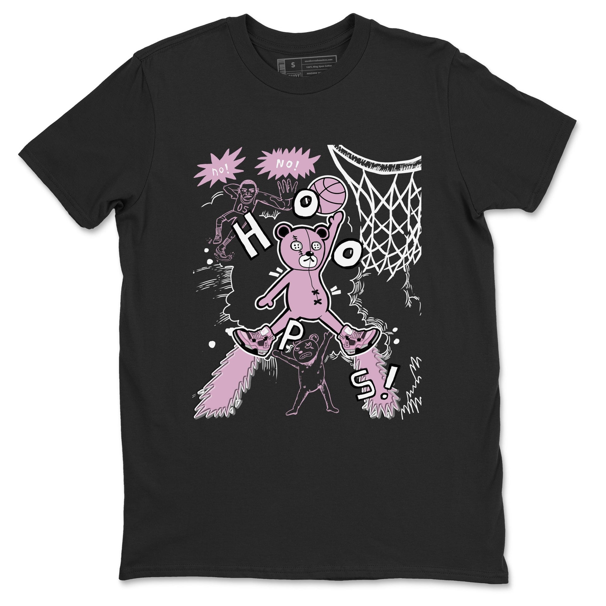 4s Retro Orchid shirts to match jordans Stop The Bear sneaker match tees Air Jordan 4 WMNS Orchid match shoes to clothes SNRT Sneaker Tees unisex cotton Black 2 shirts