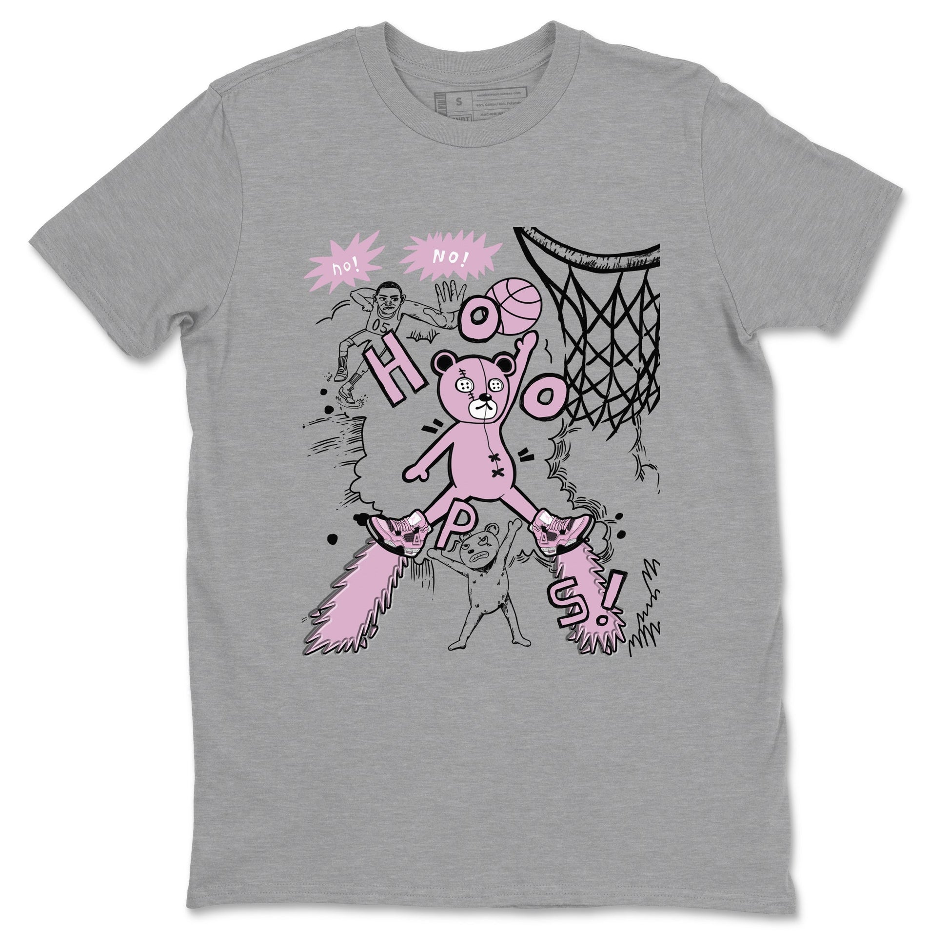 4s Retro Orchid shirts to match jordans Stop The Bear sneaker match tees Air Jordan 4 WMNS Orchid match shoes to clothes SNRT Sneaker Tees unisex cotton Heather Grey 2 shirts