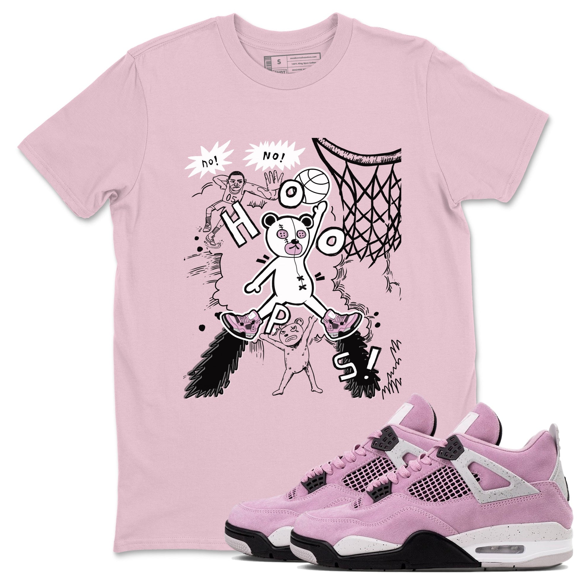 4s Retro Orchid shirts to match jordans Stop The Bear sneaker match tees Air Jordan 4 WMNS Orchid match shoes to clothes SNRT Sneaker Tees unisex cotton Pink 1 shirts