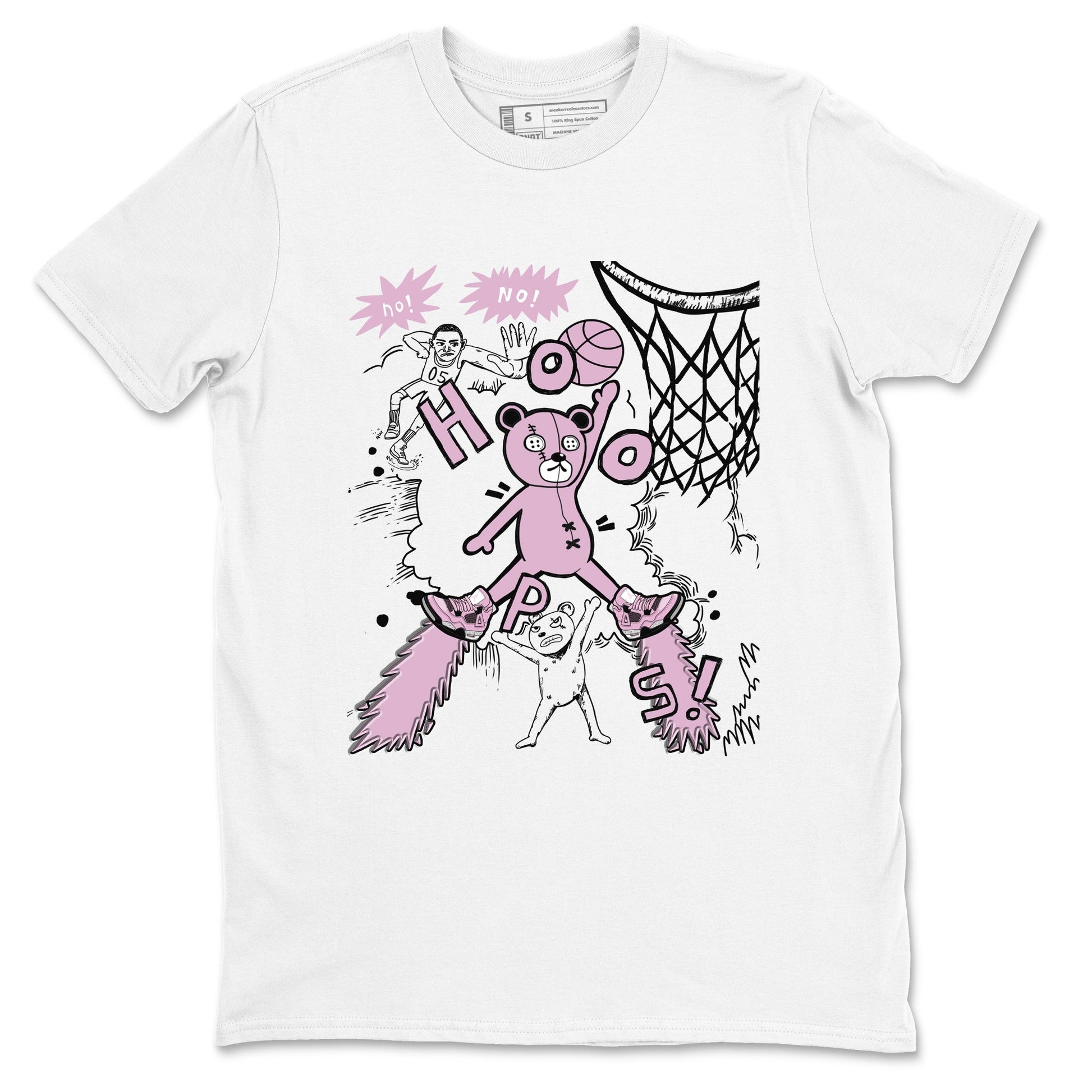 4s Retro Orchid shirts to match jordans Stop The Bear sneaker match tees Air Jordan 4 WMNS Orchid match shoes to clothes SNRT Sneaker Tees unisex cotton White 2 shirts