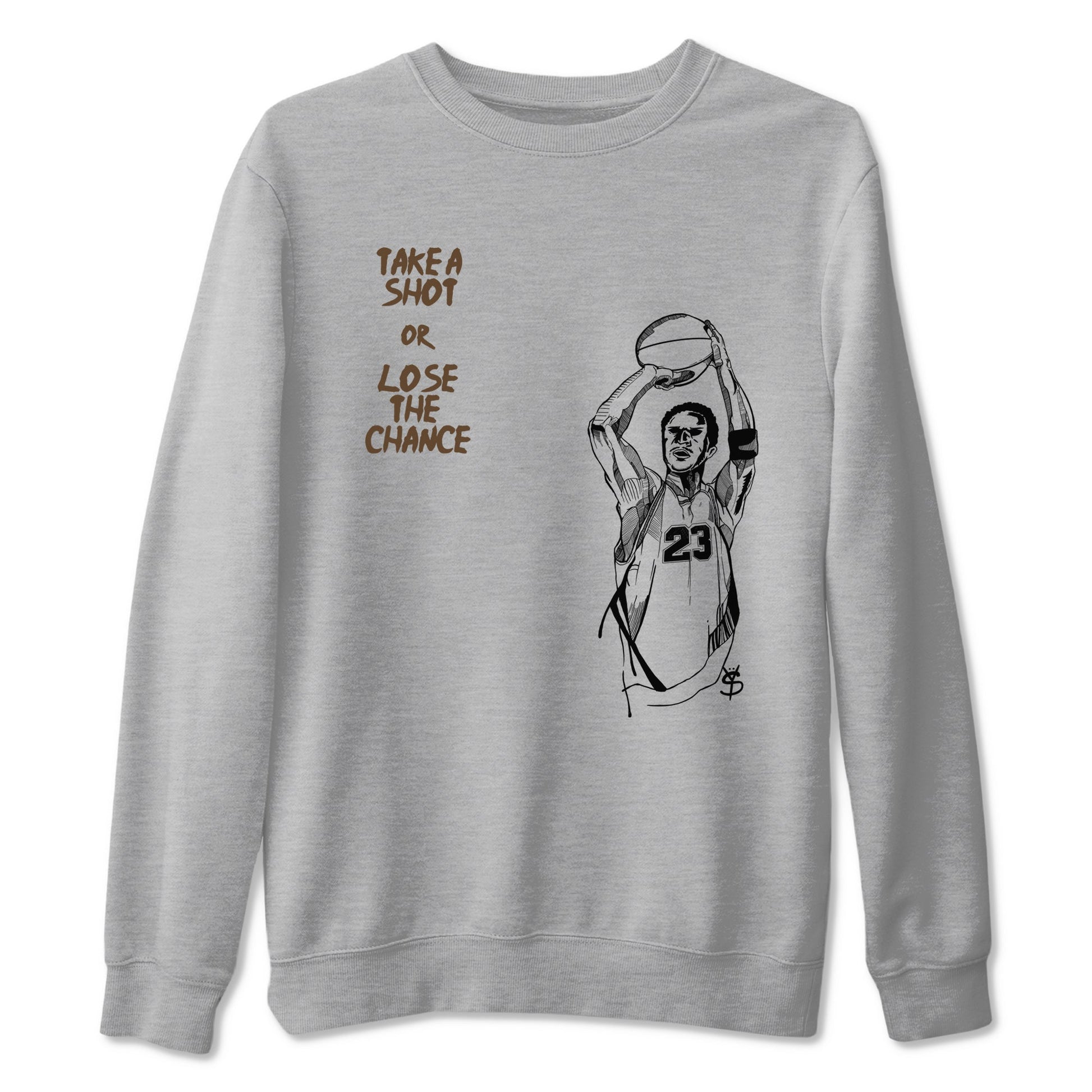 1s Mocha shirts to match jordans Take A Shot sneaker match tees Air Jordan 1 Mocha SNRT Sneaker Release Tees unisex cotton Heather Grey 2 crew neck shirts