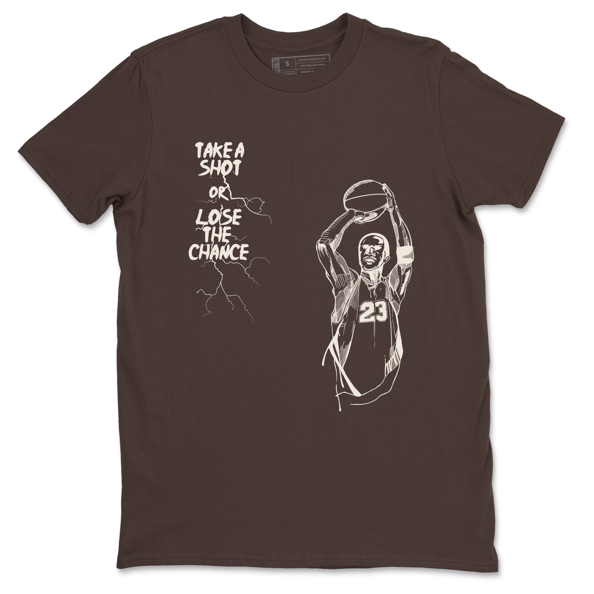 AJ12 Baroque Brown shirts to match jordans Take A Shot best t shirts to wear with jordans SoleFly x Jordan 12 Baroque Brown match shoes to clothes SNRT Sneaker Tees unisex cotton Dark Chocolate 2 shirts