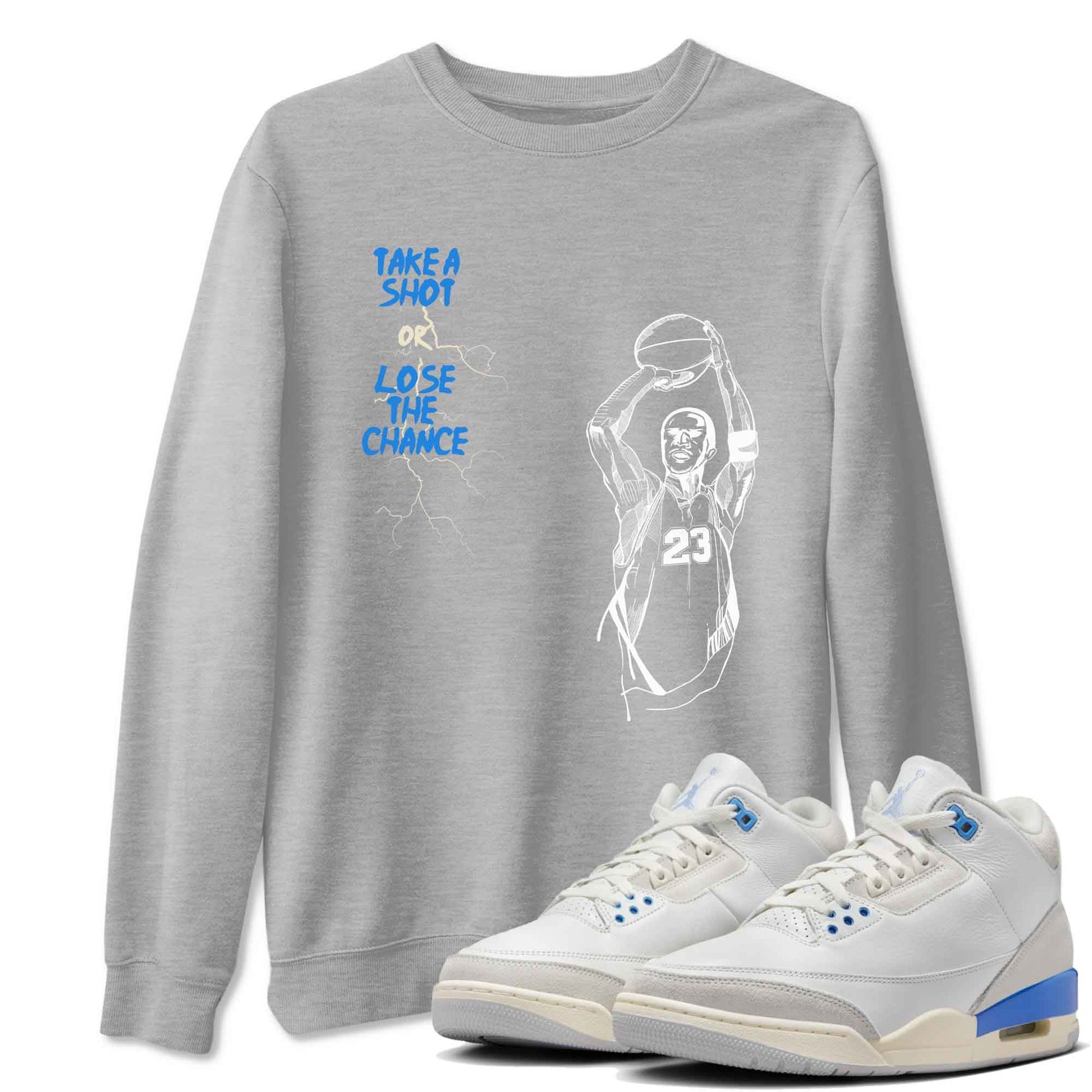 3s Lucky Shorts shirts to match jordans Take A Shot best t shirts to wear with jordans Air Jordan 3 Lucky Shorts match shoes to clothes SNRT Sneaker Tees unisex cotton Heather Grey 1 shirts