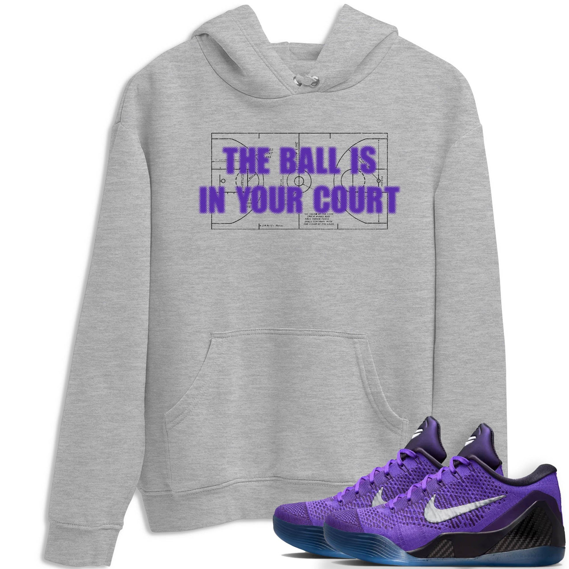 Sneaker Threads – Sneaker Tees To Match Nike KB 9 Hyper Grape – The Ball Is In Your Court Graphic Tee Heather Grey 1. Perfect for Jordan releases 2025 colorways. Perfect for purple basketball sneaker releases and legacy-inspired colorways for 2025 hoopers.