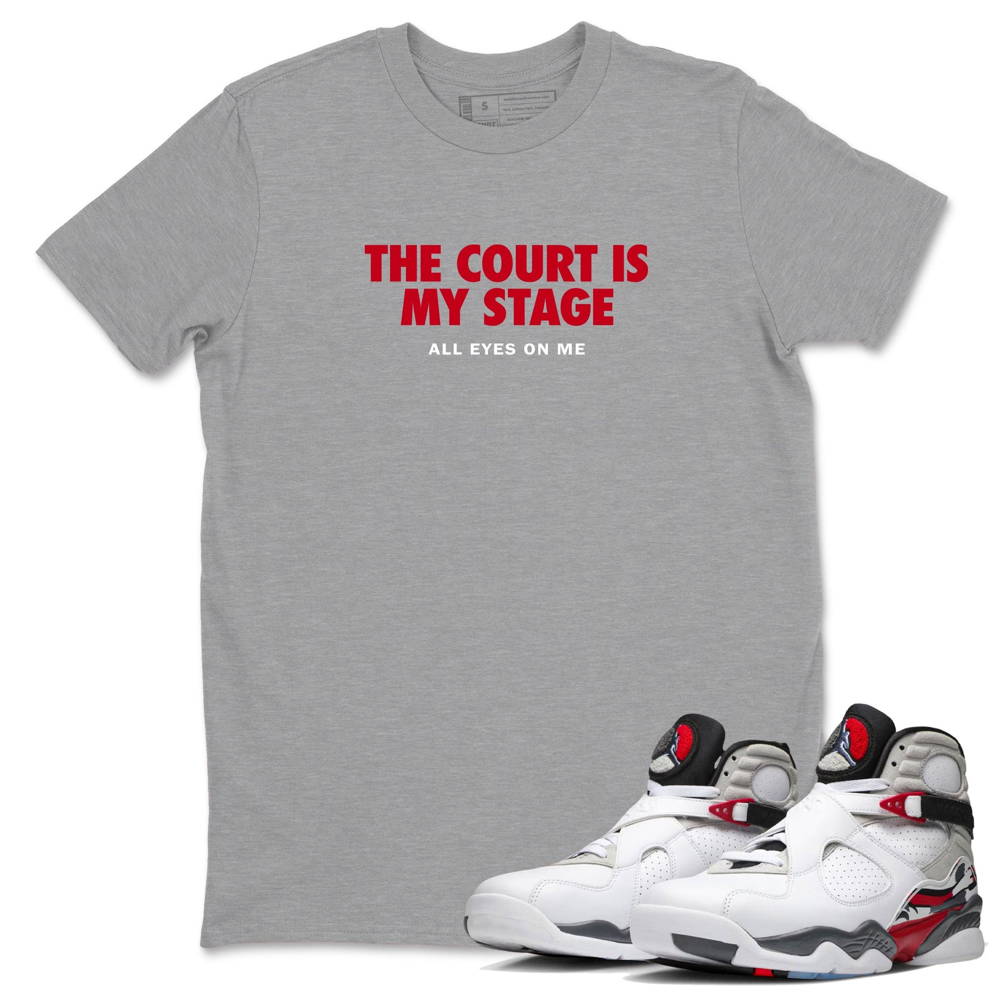 Sneaker Threads – Basketball Graphic T shirt Air Jordan 8 Bunny – The Court Is My Stage Graphic Tee Heather Grey 1. Perfect for Jordan releases 2025 colorways.