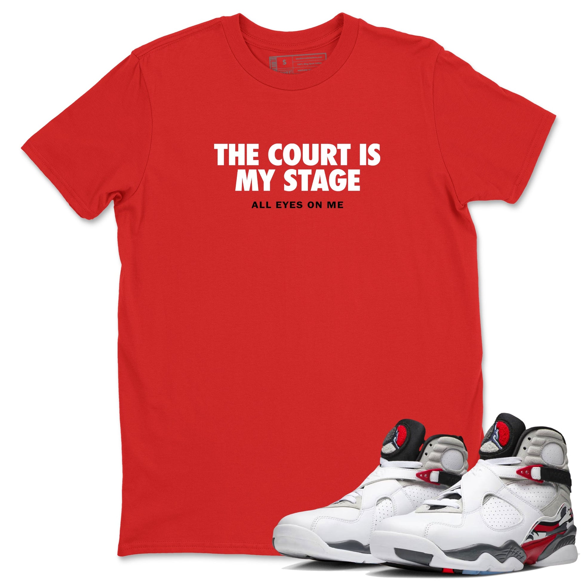 Sneaker Threads – Basketball Graphic T shirt Air Jordan 8 Bunny – The Court Is My Stage Graphic Tee Red 1. Perfect for Jordan releases 2025 colorways.