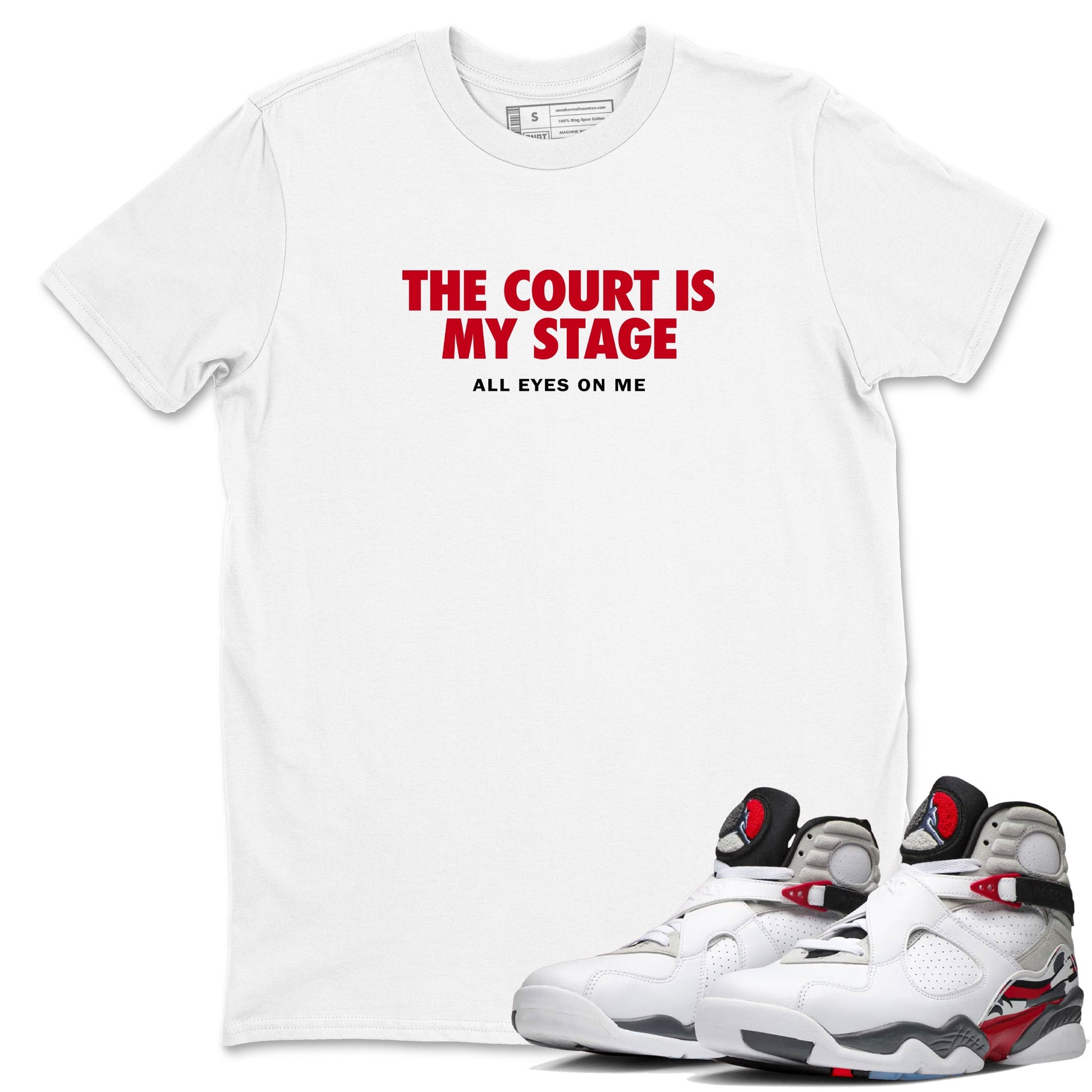 Sneaker Threads – Basketball Graphic T shirt Air Jordan 8 Bunny – The Court Is My Stage Graphic Tee White 1. Perfect for Jordan releases 2025 colorways.
