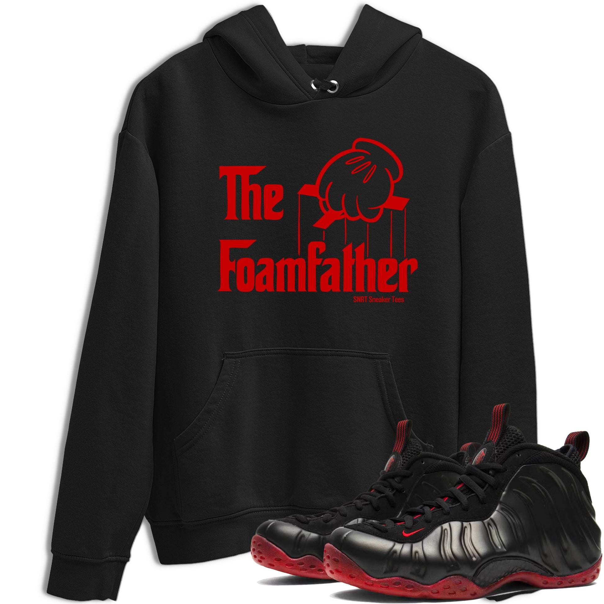 Sneaker match tees – Sneaker Tees To Match Air Foamposite Cough Drop Shoes – The Foamfather Tee Black 1