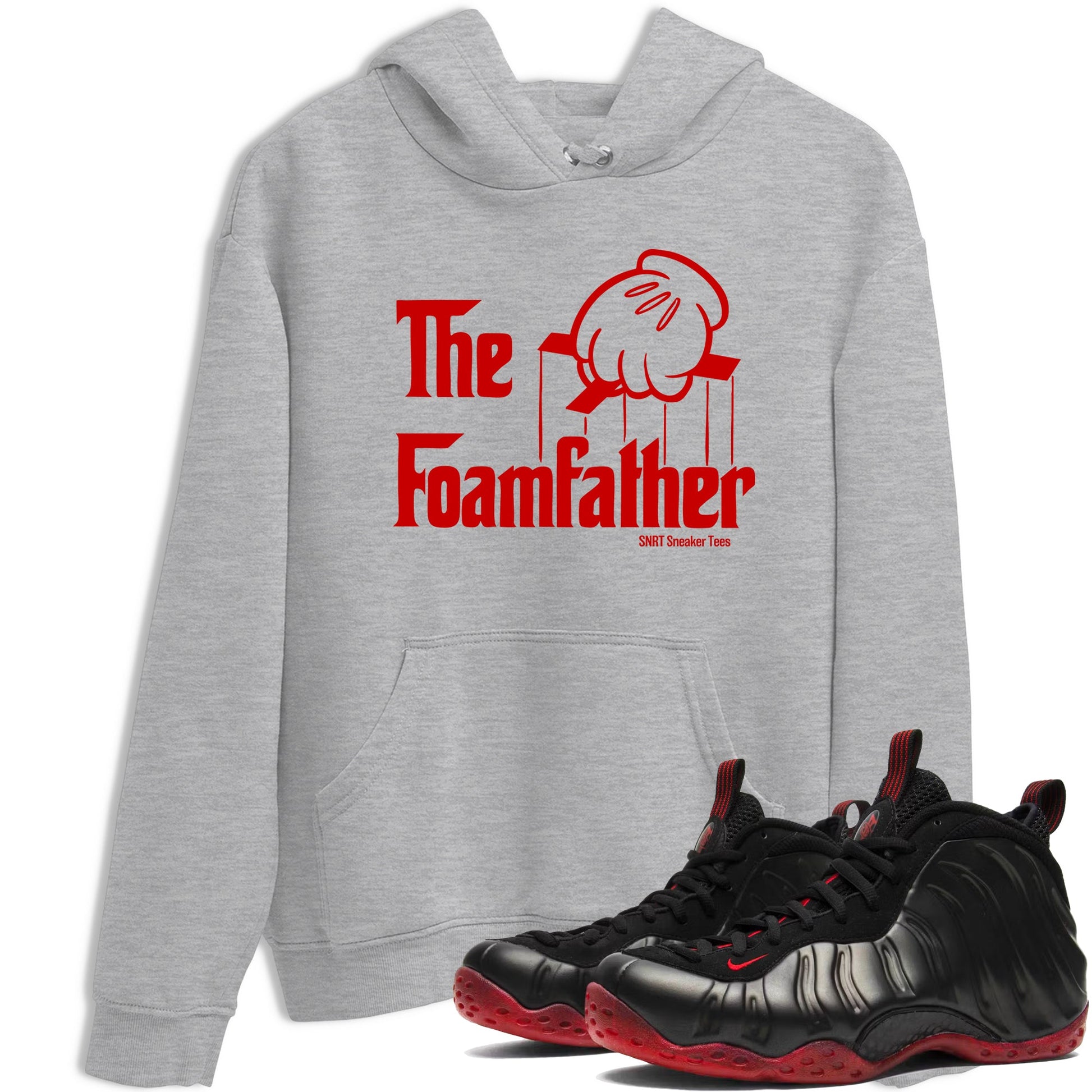 Sneaker match tees – Sneaker Tees To Match Air Foamposite Cough Drop Shoes – The Foamfather Tee Heather Grey 1