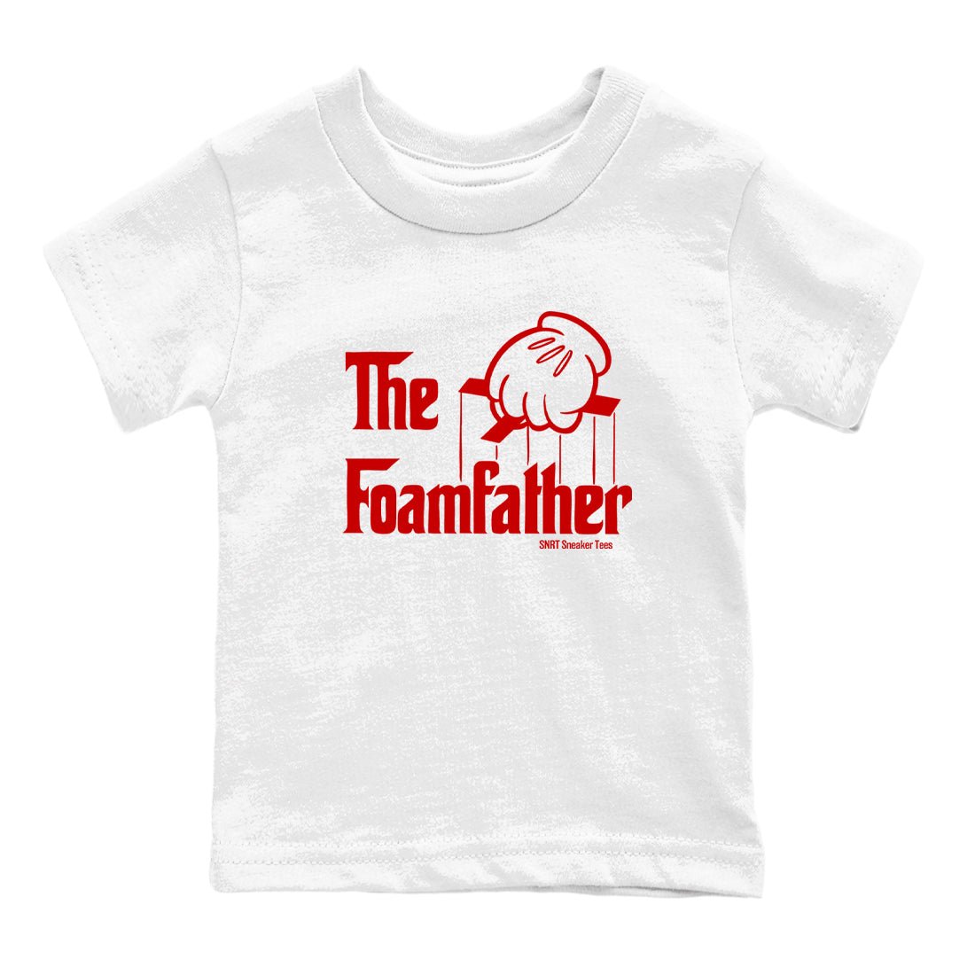 Sneaker match tees – Sneaker Tees To Match Air Foamposite Cough Drop Shoes – The Foamfather Kids T-Shirt White 2