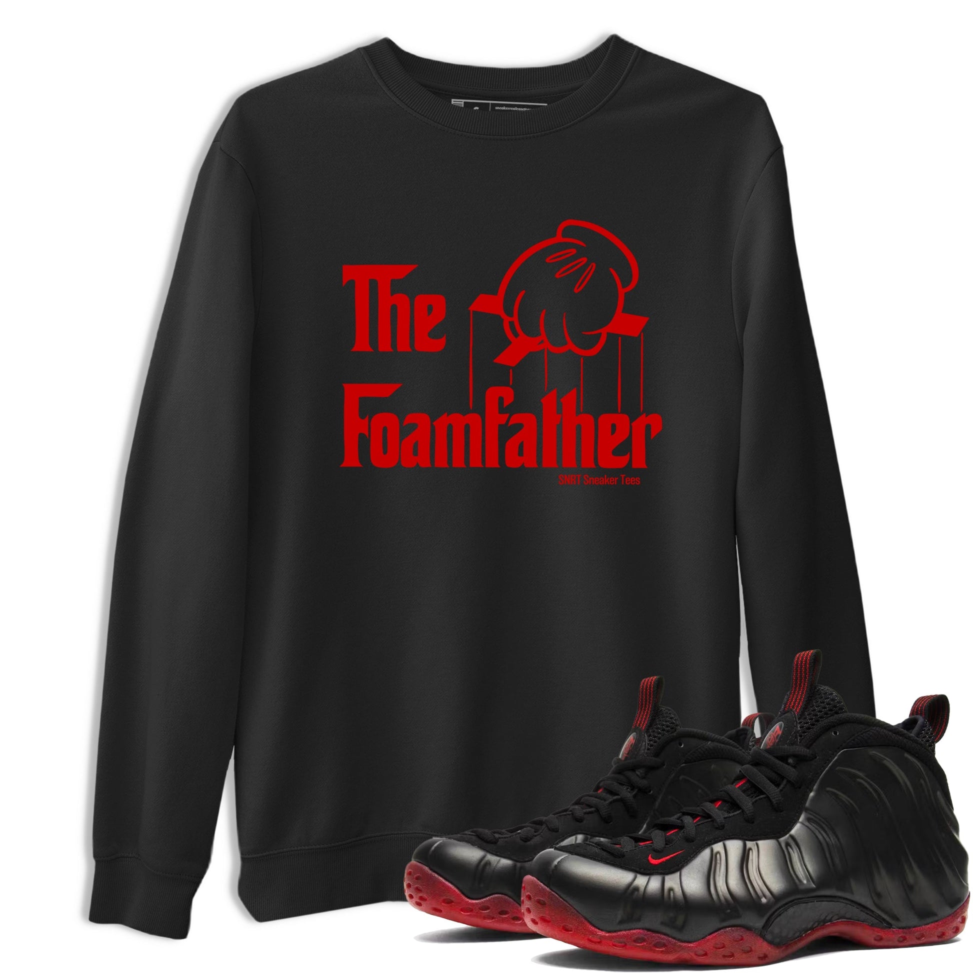 Sneaker match tees – Sneaker Tees To Match Air Foamposite Cough Drop Shoes – The Foamfather Tee Black 1