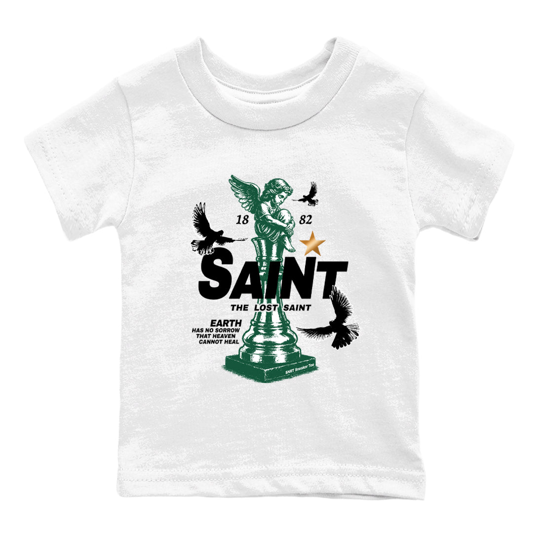 Sneaker Threads – Sneaker Tees To Match Air Jordan 1 Pro Green – The Lost Saint Youth Graphic Tee White 2. Perfect for Jordan releases 2025 colorways.