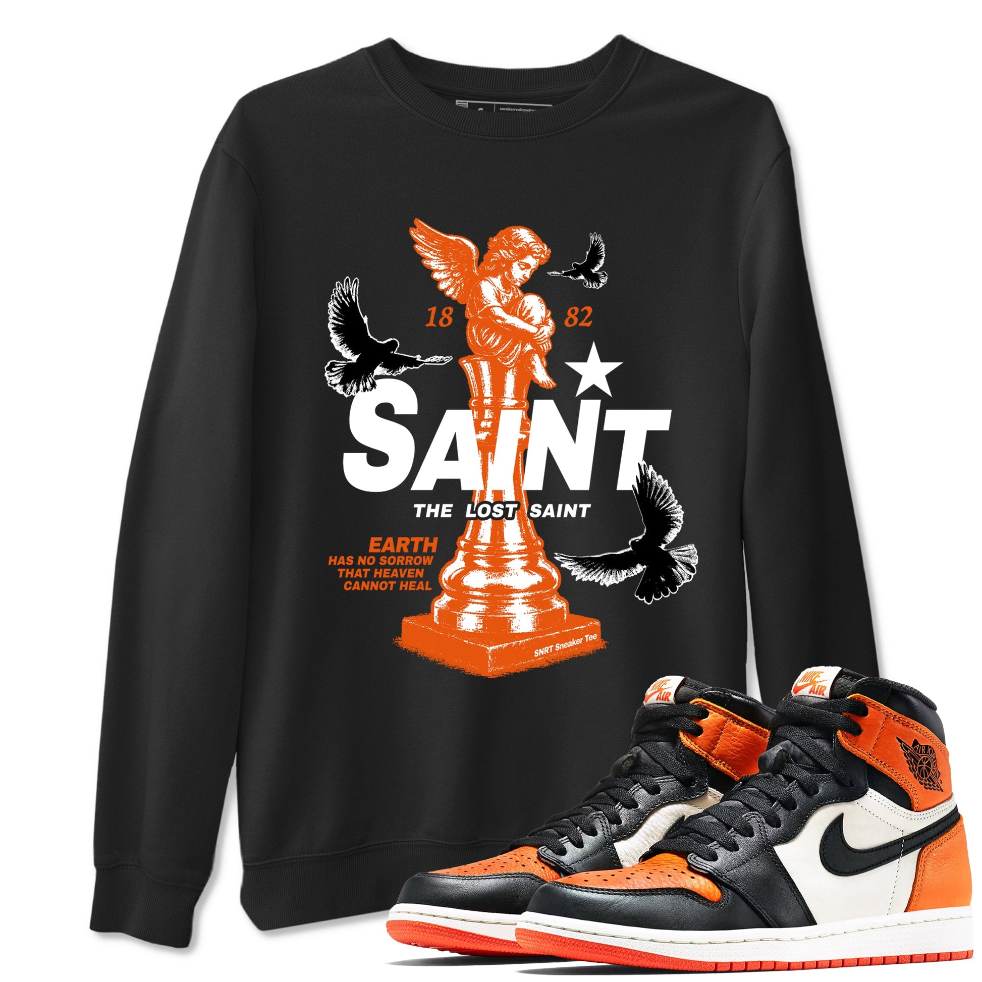 1s High OG Shattered Backboard t-shirts to match jordans The Lost Saint sneaker match tees Air Jordan 1 Shattered Backboard graphic tee for sneakerheads SNRT Sneaker Tees unisex cotton Black 1 shirts