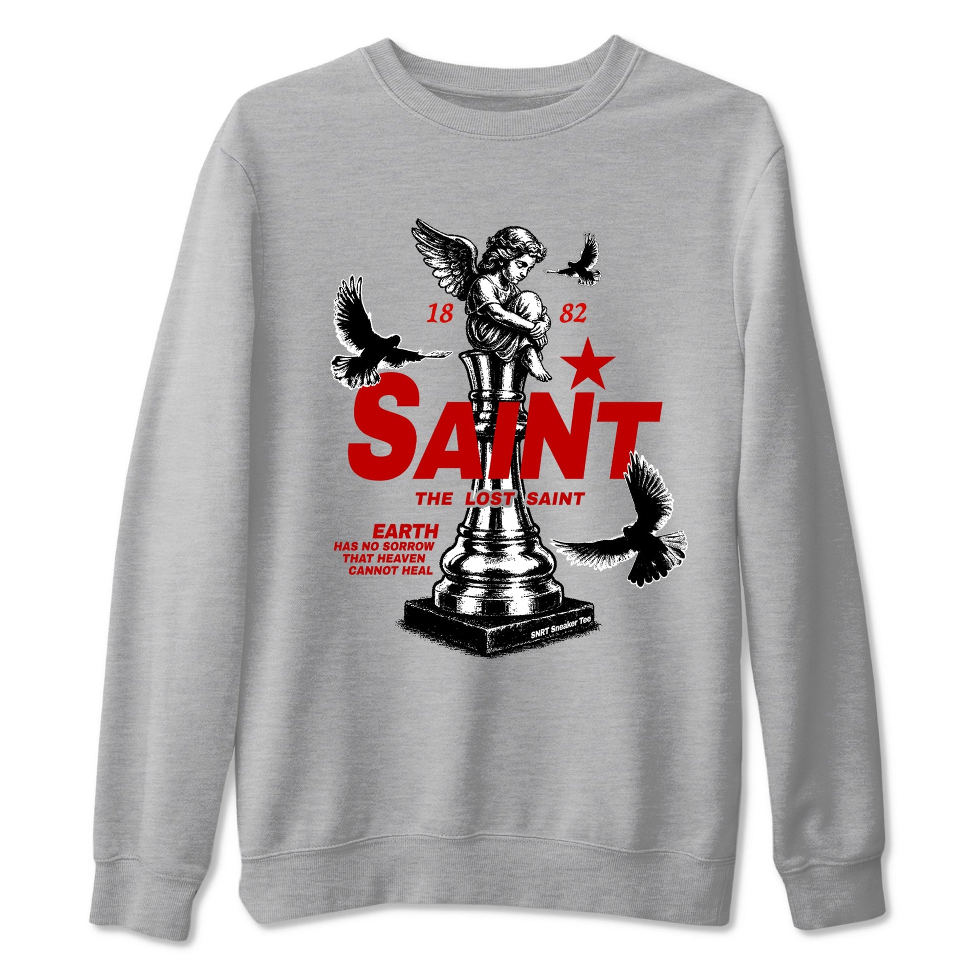 Jordan 11 Low Bred t-shirts to match jordans The Lost Saint sneaker match tees Air Jordan 11 Bred graphic tee for sneakerheads SNRT Sneaker Tees unisex cotton Heather Grey 2 shirts