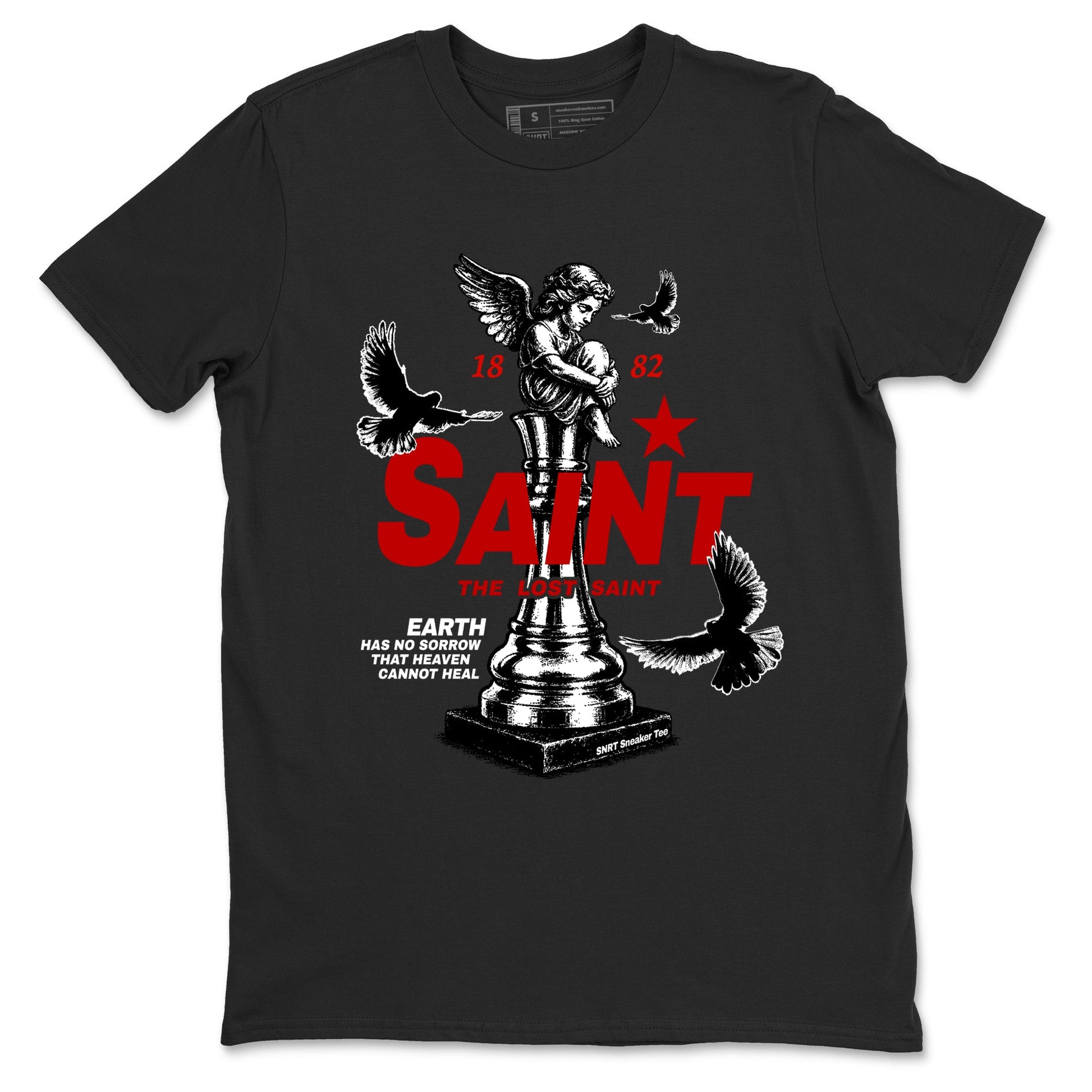 Jordan 11 Low Bred t-shirts to match jordans The Lost Saint sneaker match tees Air Jordan 11 Bred graphic tee for sneakerheads SNRT Sneaker Tees unisex cotton Black 2 shirts