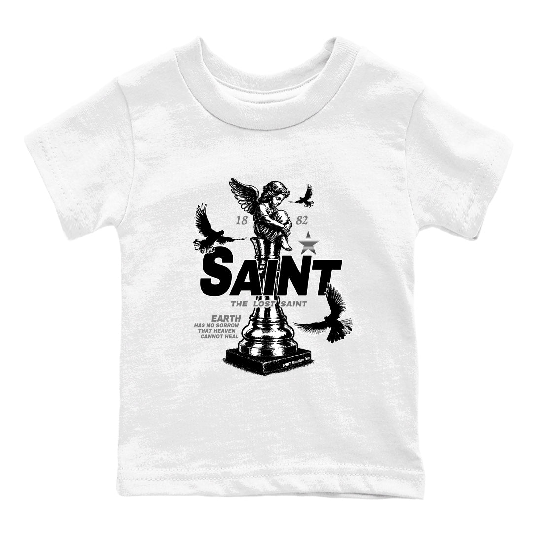 4s Black Cat Sneaker match tees – Sneaker Tees To Match Air Jordan 4 Black Cat Shoes – The Lost Saint Kids T-Shirt White 2