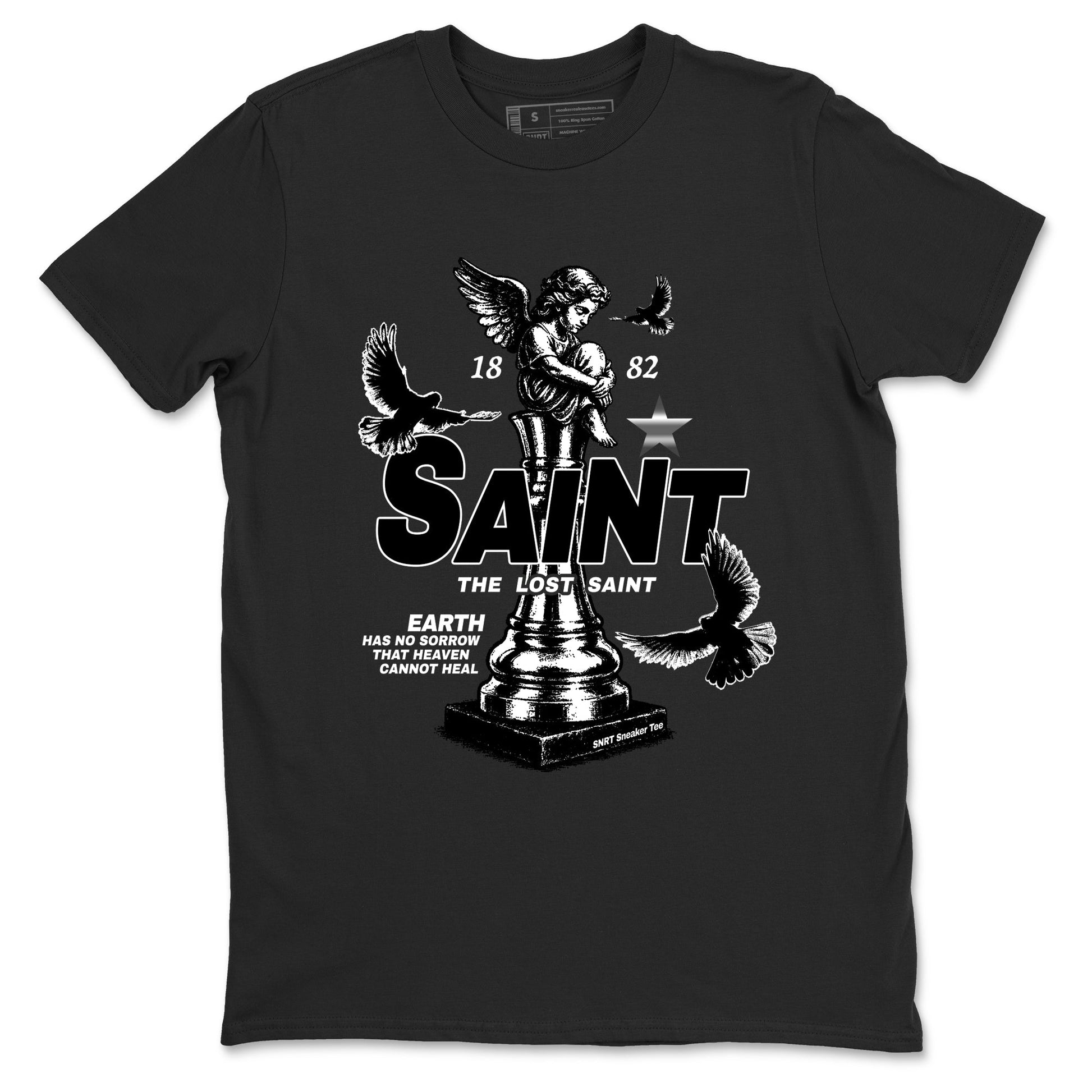 4s Black Cat Sneaker match tees – Sneaker Tees To Match Air Jordan 4 Black Cat Shoes – The Lost Saint Tee Black 2