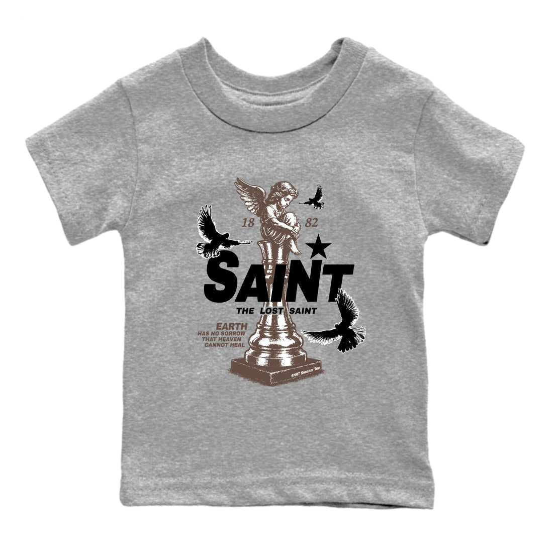 Sneaker match tees – Streetwear Graphic Tees Air Jordan 4 Cave Stone Sneakers – The Lost Saint Kids Craphic T-Shirt Heather Grey 2