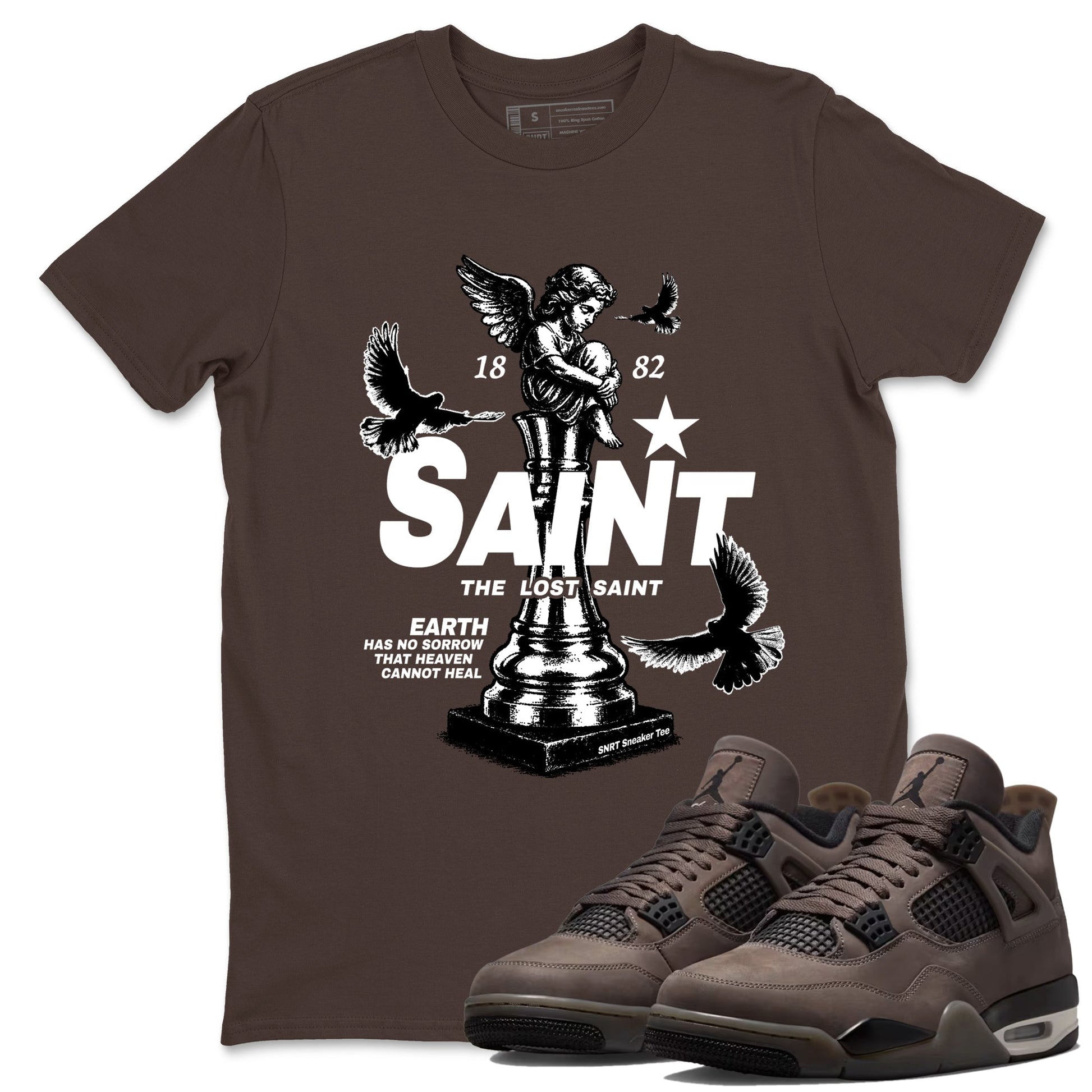 Sneaker match tees – Streetwear Graphic Tees Air Jordan 4 Cave Stone Sneakers – The Lost Saint Graphic Tee Dark Chocolate 1