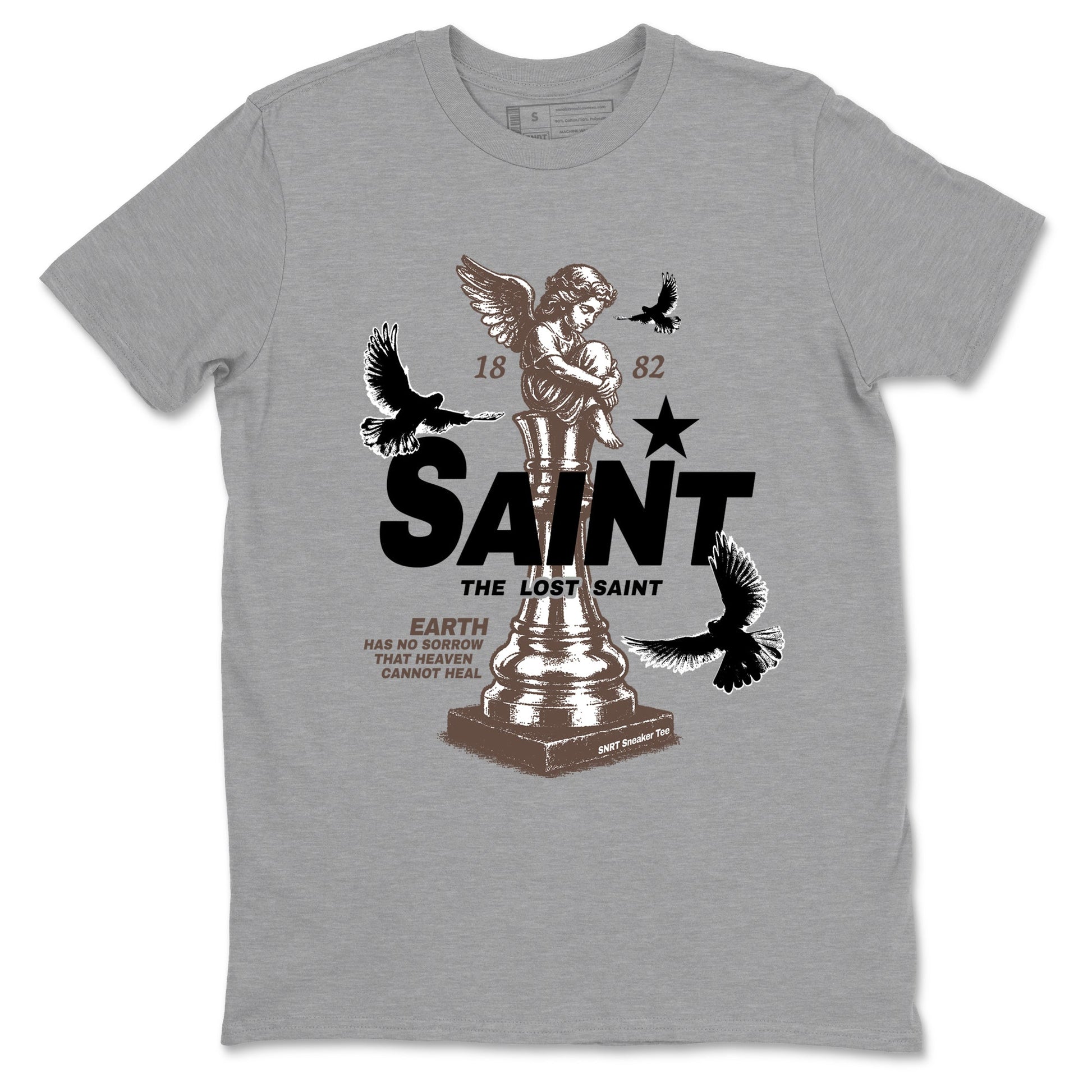 Sneaker match tees – Streetwear Graphic Tees Air Jordan 4 Cave Stone Sneakers – The Lost Saint Graphic Tee Heather Grey 2