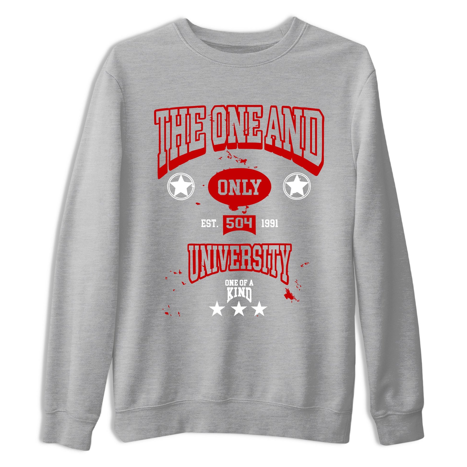 The One And Only University sneaker match t-shirt styled to complete your fit with the Air Force 1 University Red sneakers, shown in Heather Grey 2.