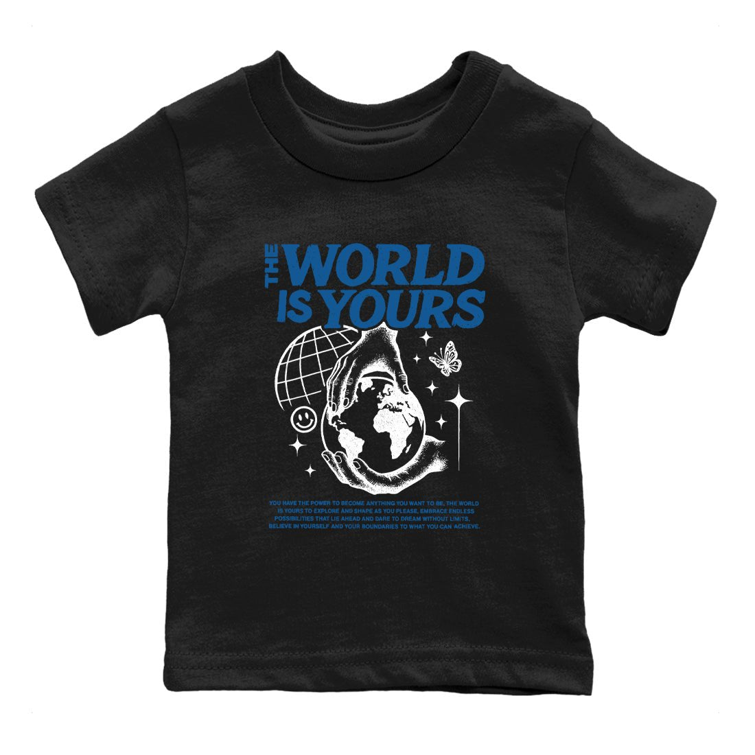 Sneaker match tees – Streetwear Graphic Tees Air Jordan 1 Travis Scott Fragment Sneakers – The World Is Yours Kids Craphic T-Shirt Black 2
