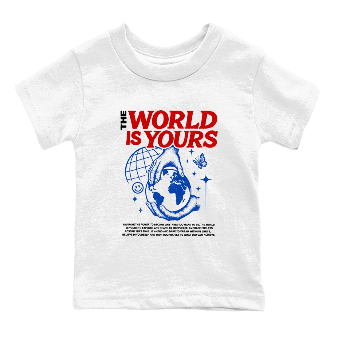 Sneaker match tees – Sneaker Tees To Match Jordan 4 Retro Rare Air Shoes – The World Is Yours Kids T-Shirt White 2