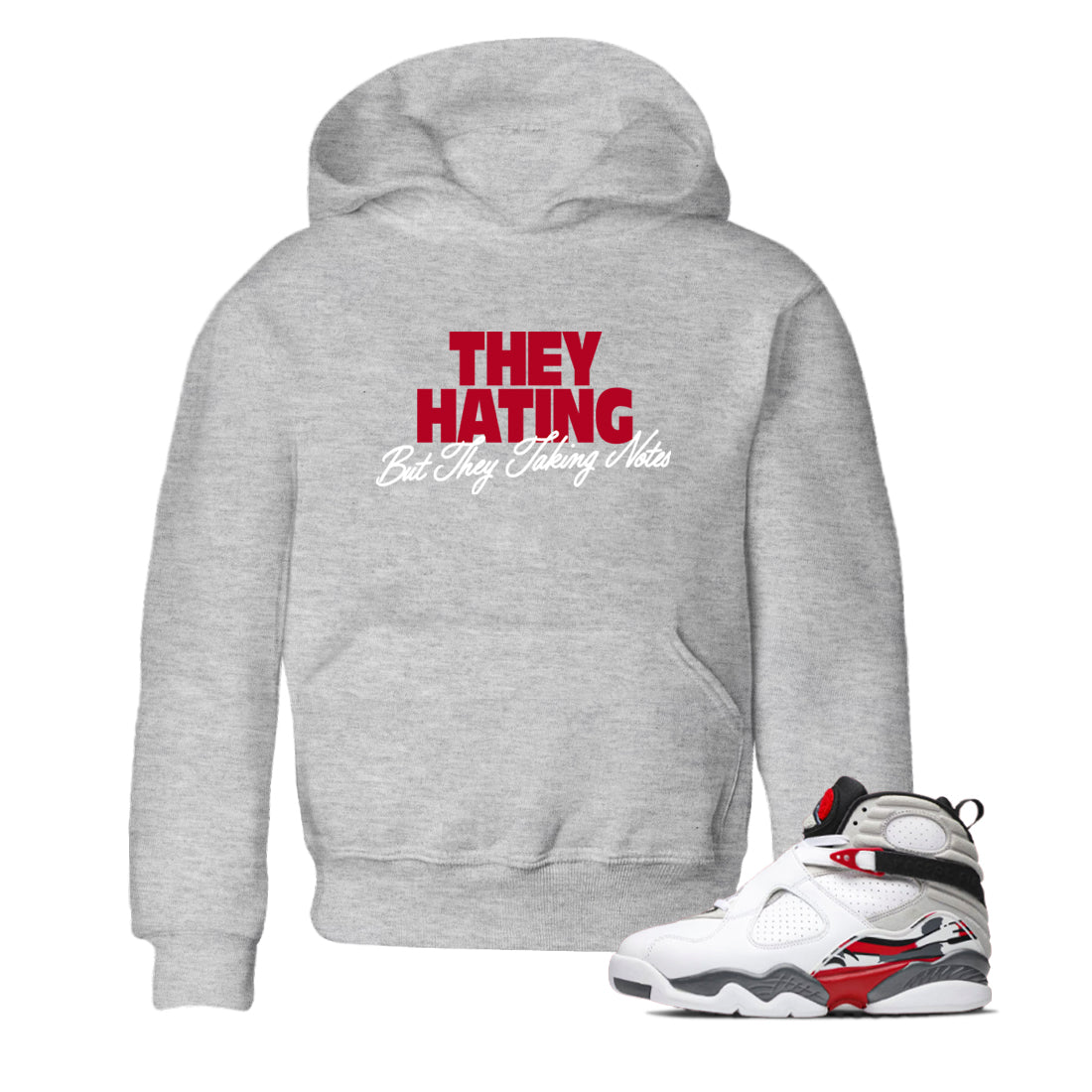 Sneaker Threads – Sneaker Tees To Match Air Jordan 8 Bunny – They Hating But Taking Notes Youth Graphic Tee Heather Grey 1. Perfect for Jordan releases 2025 colorways.