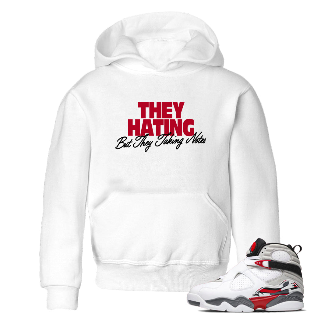 Sneaker Threads – Sneaker Tees To Match Air Jordan 8 Bunny – They Hating But Taking Notes Youth Graphic Tee White 1. Perfect for Jordan releases 2025 colorways.