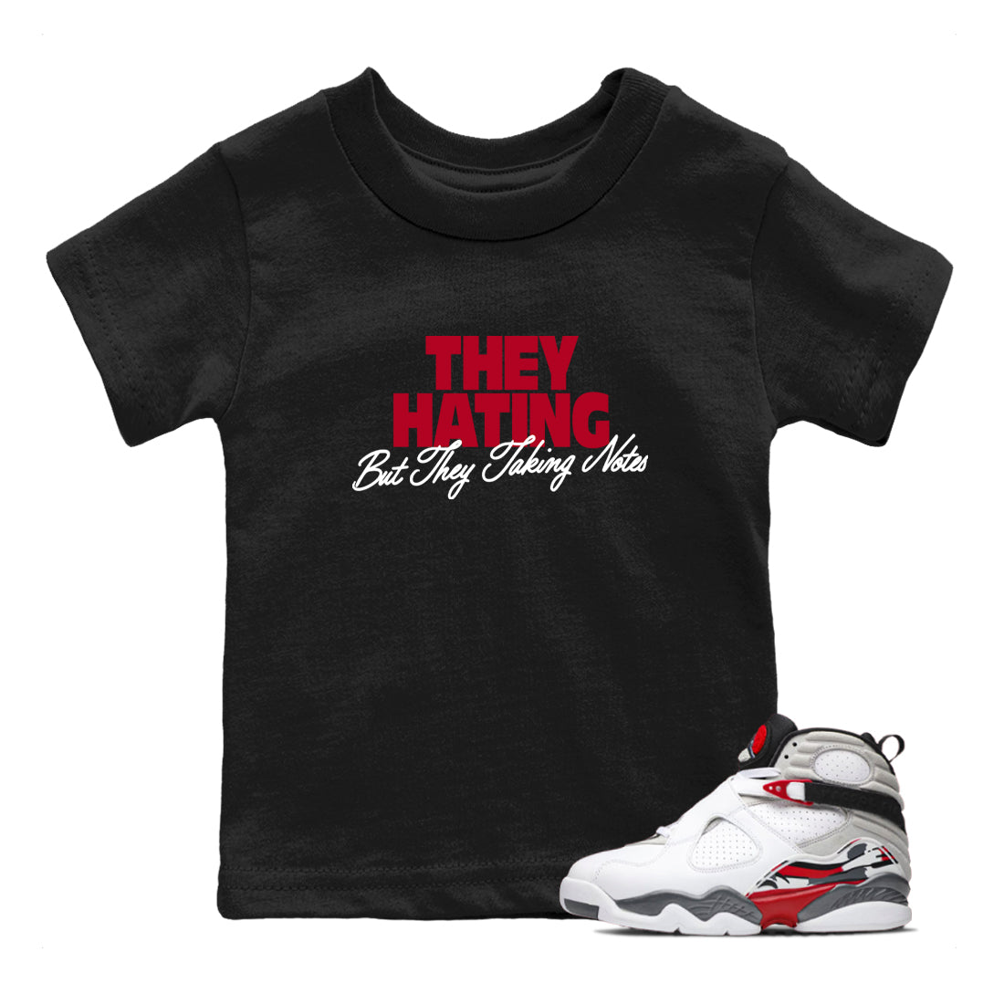 Sneaker Threads – Sneaker Tees To Match Air Jordan 8 Bunny – They Hating But Taking Notes Youth Graphic Tee Black 1. Perfect for Jordan releases 2025 colorways.