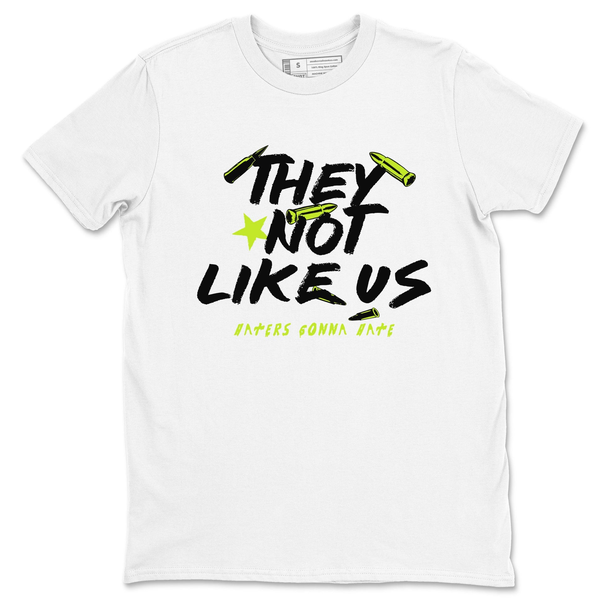 Foams One Black Volt shirts to match jordans They Not Like Us sneaker match tees Air Foamposite One Black and Volt match shoes to clothes SNRT Sneaker Tees unisex cotton White 2 shirts